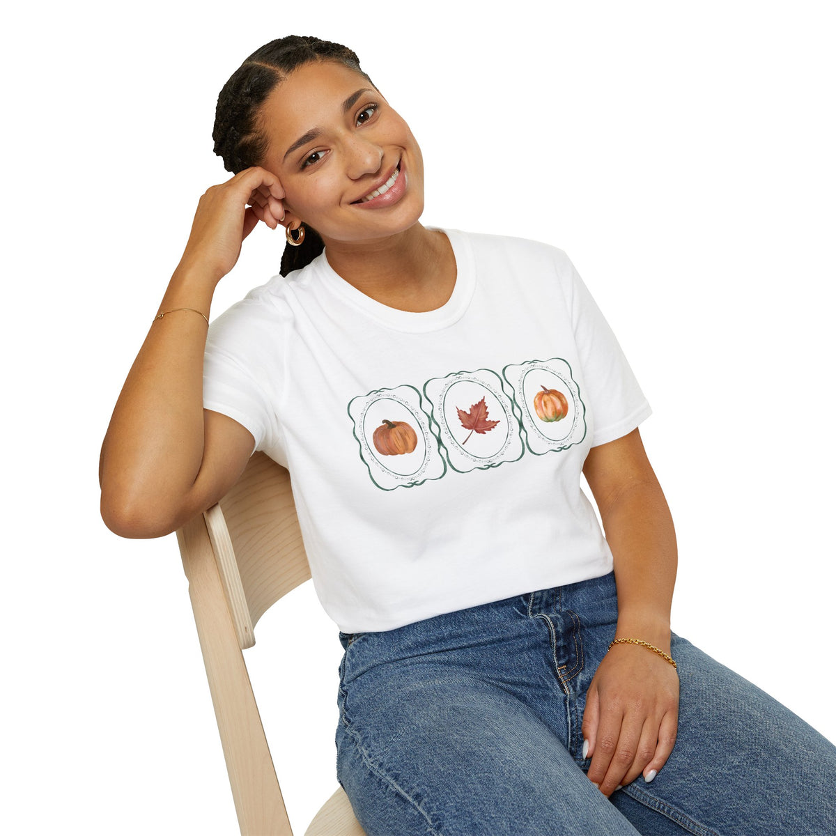 Autumn Trio Pumpkin & Leaf T-Shirt