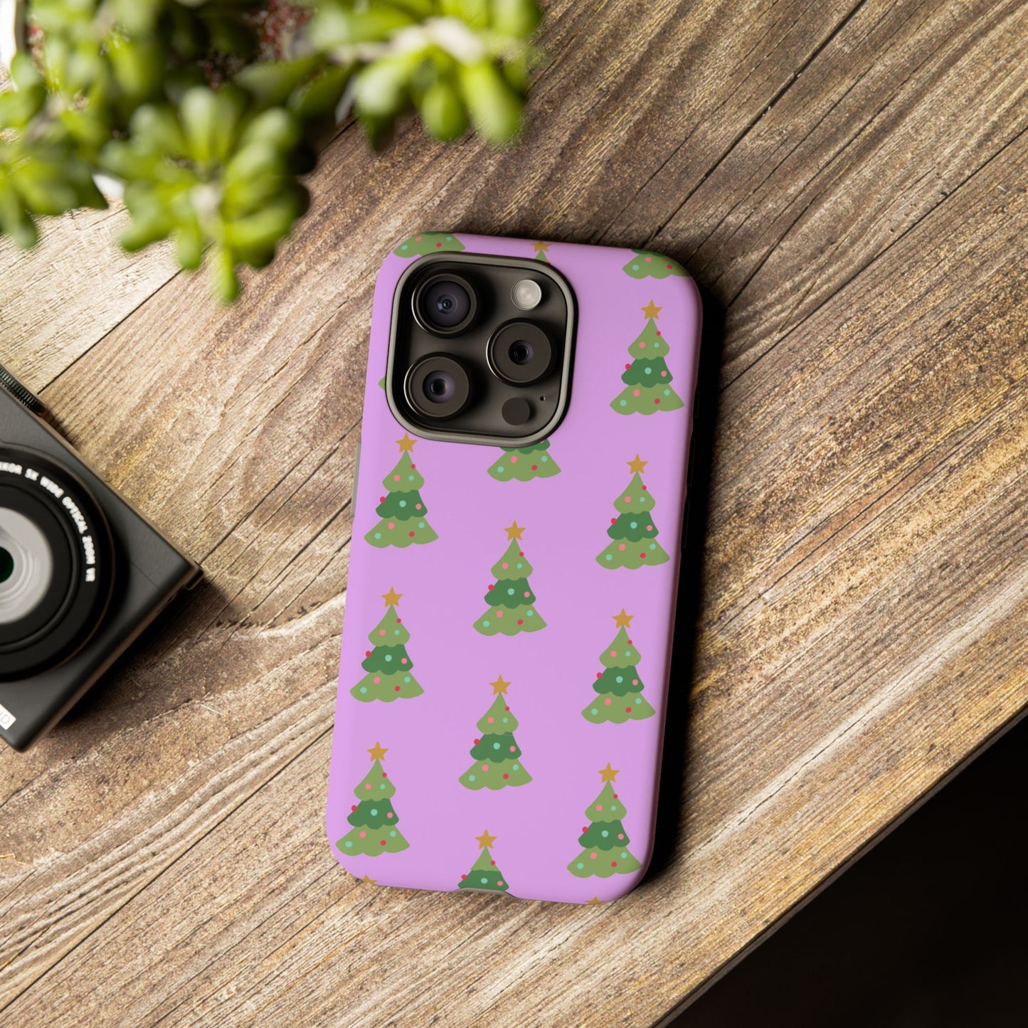 Christmas Tree Phone Case — Cute Purple Holiday iPhone Cover