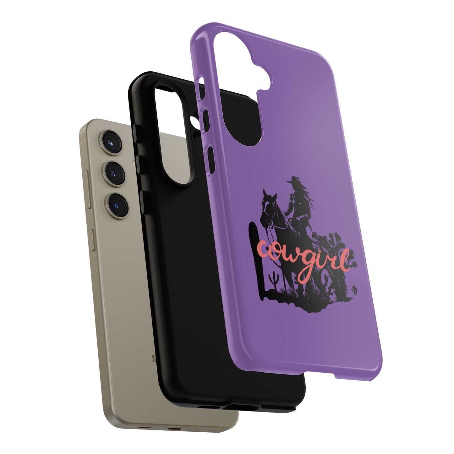 Cowgirl Phone Case — Purple Western Rider Protective Phone Cover