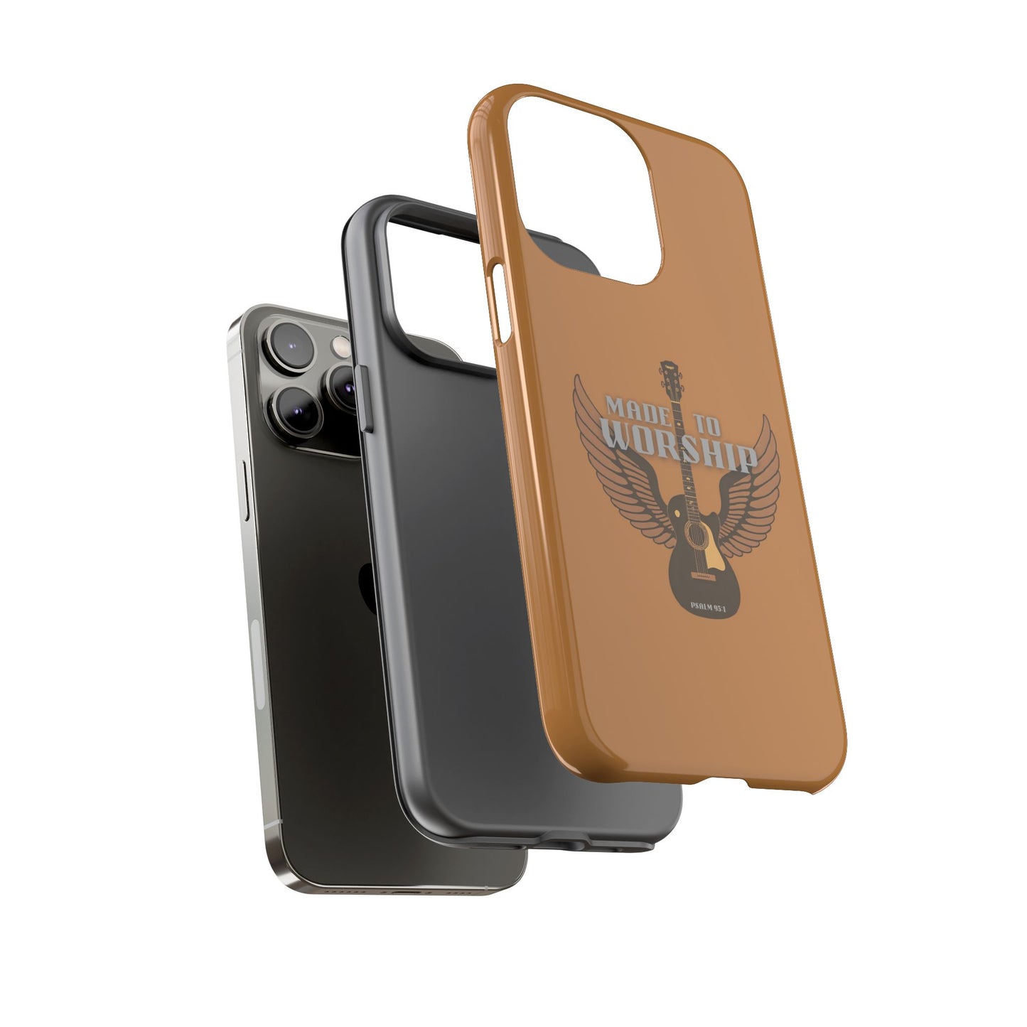 Tough Phone Case — "Made to Worship" Acoustic Guitar Wings Design