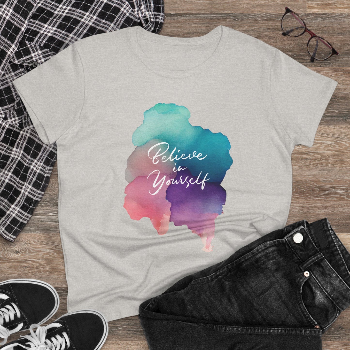 Motivational Women's Tee - 'Believe in Yourself' Casual Cotton Shirt, Gift for Her, Inspirational T-Shirt, Everyday Wear, [...]