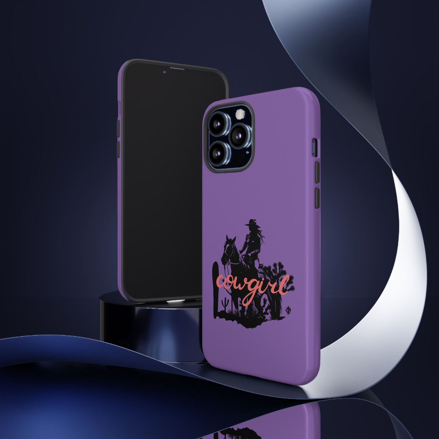 Cowgirl Phone Case — Purple Western Rider Protective Phone Cover