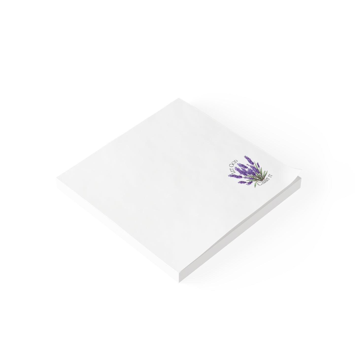 Lavender Floral Post-it Notes — "Let God Carry It" Decorative Sticky Pads