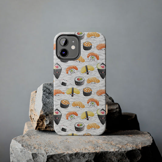 Cute Sushi Tough Phone Case - Durable and Stylish Design for Food Lovers