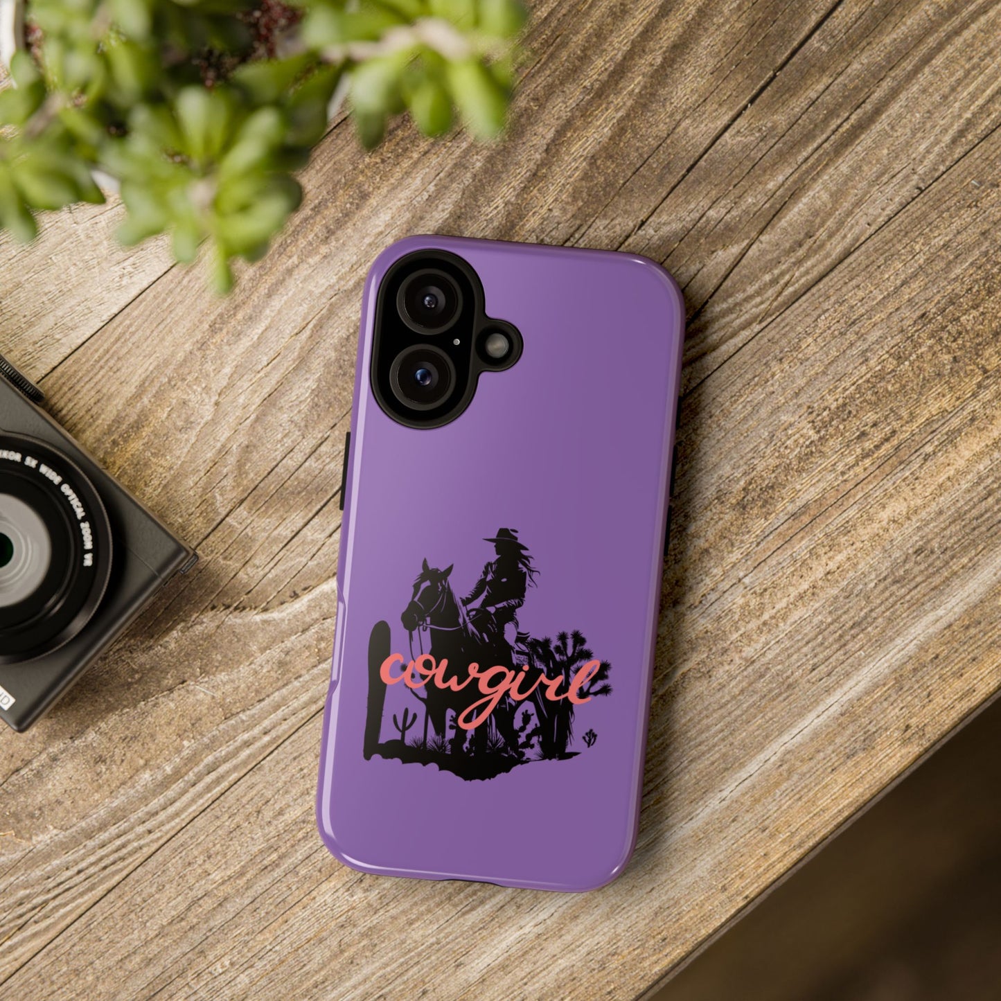 Cowgirl Phone Case — Purple Western Rider Protective Phone Cover