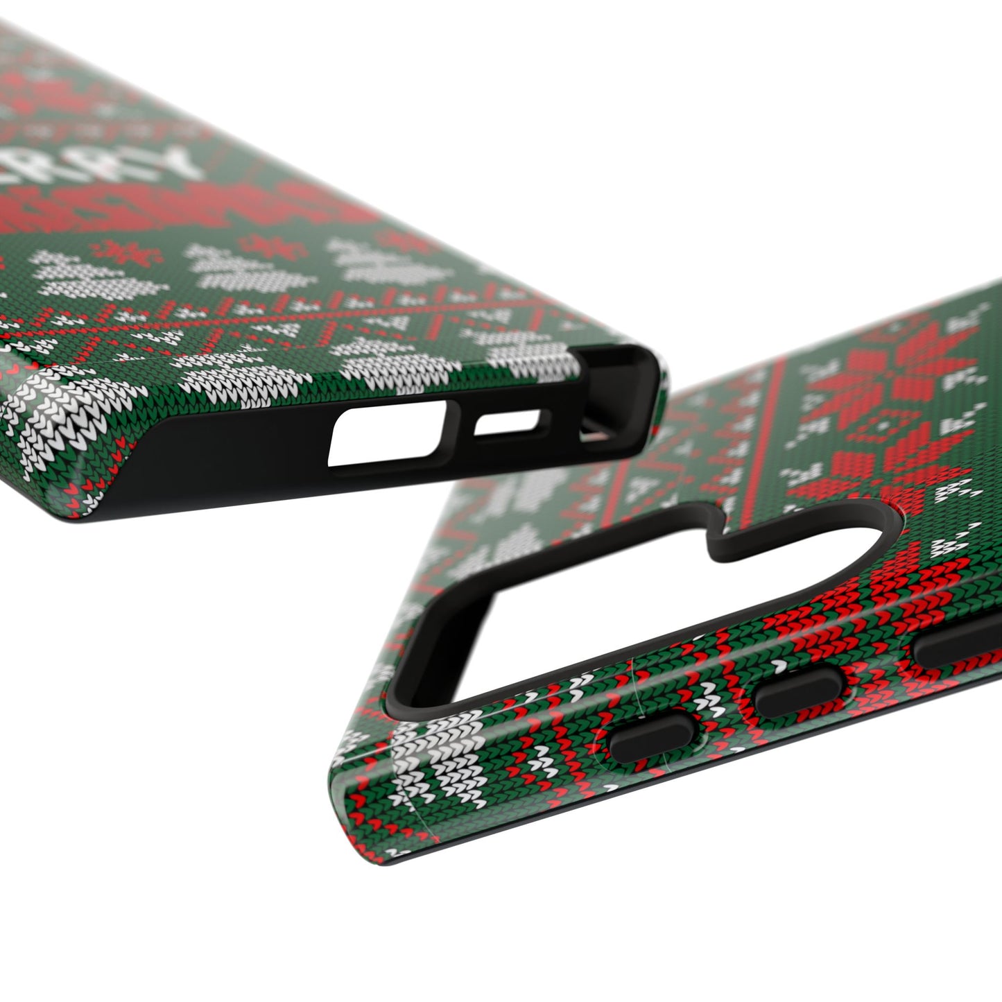 Merry Christmas Phone Case - Festive Green Ugly Sweater Design