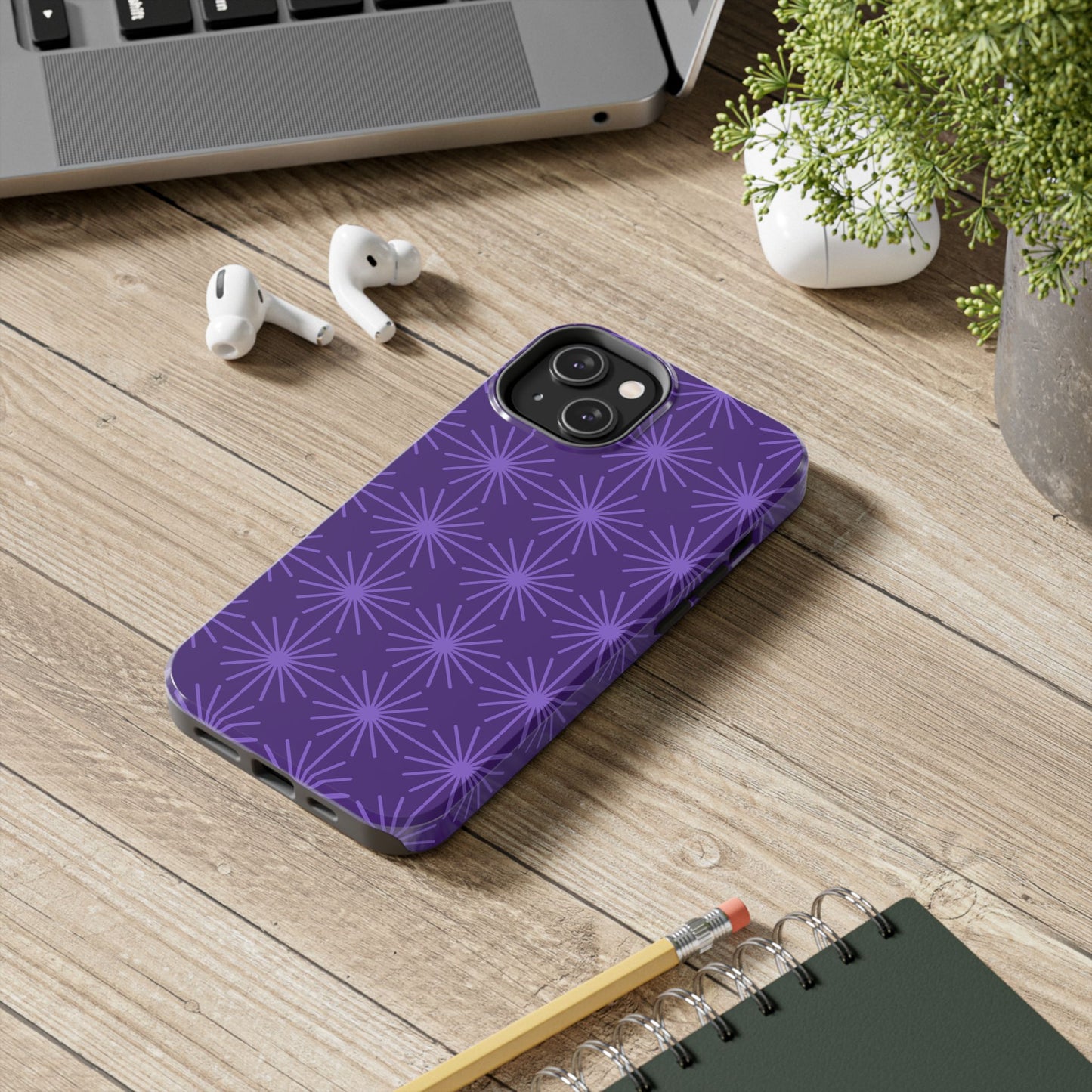 Phone Case - Purple Circular Star Design