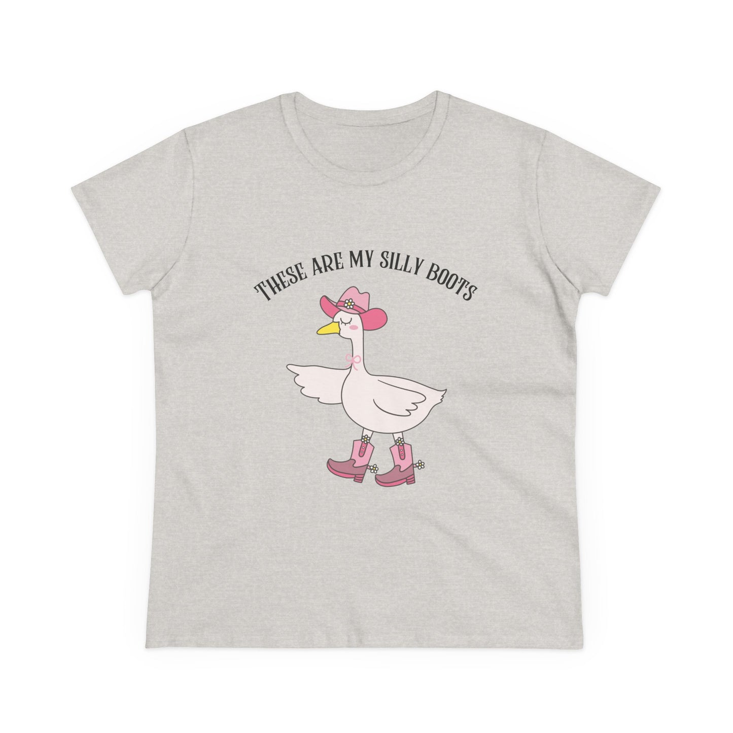 Silly Boots Women's Cotton Tee - Fun Quirky Goose Shirt