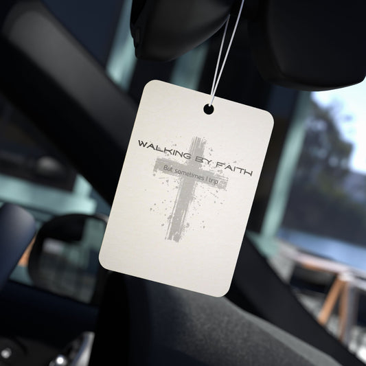 Inspirational Car Air Freshener - Walking by Faith, Christian Decor, Auto Fragrance, Faith-Based Gift, Religious Car Accessory