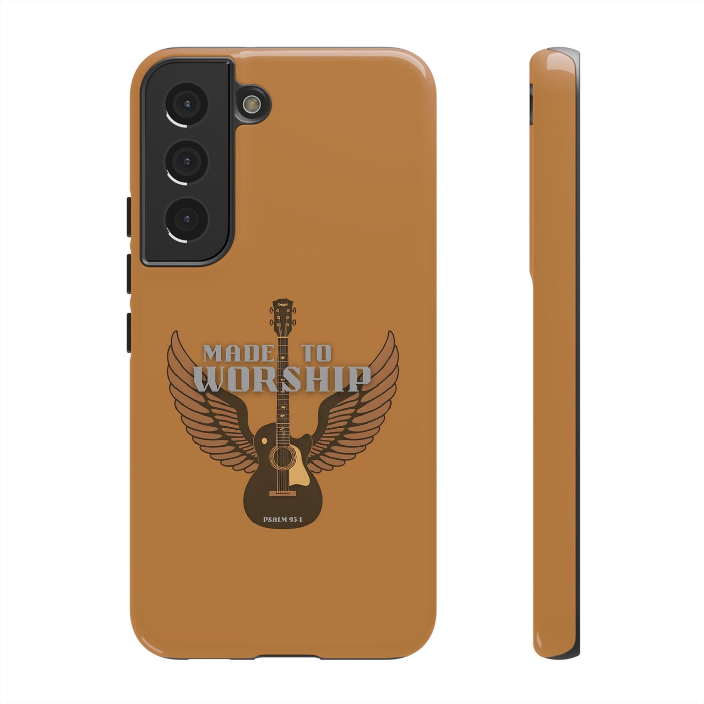 Tough Phone Case — "Made to Worship" Acoustic Guitar Wings Design