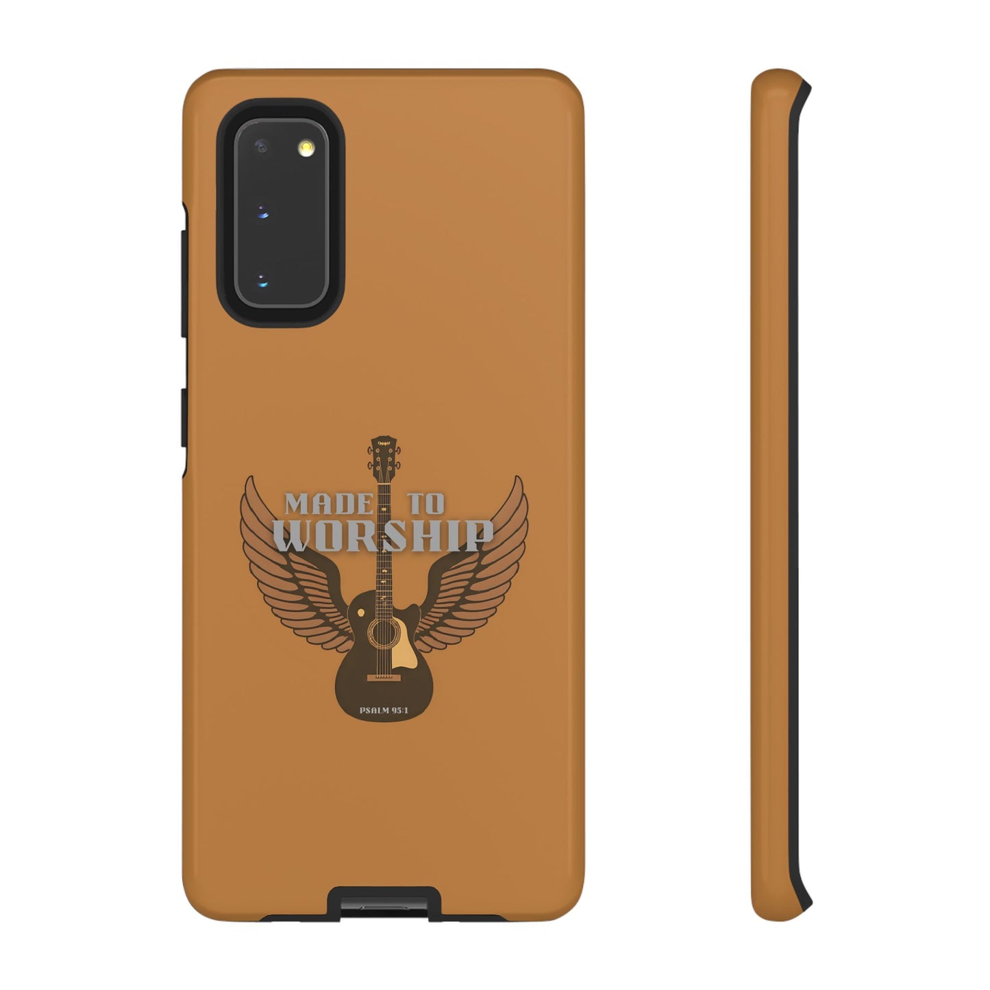 Tough Phone Case — "Made to Worship" Acoustic Guitar Wings Design