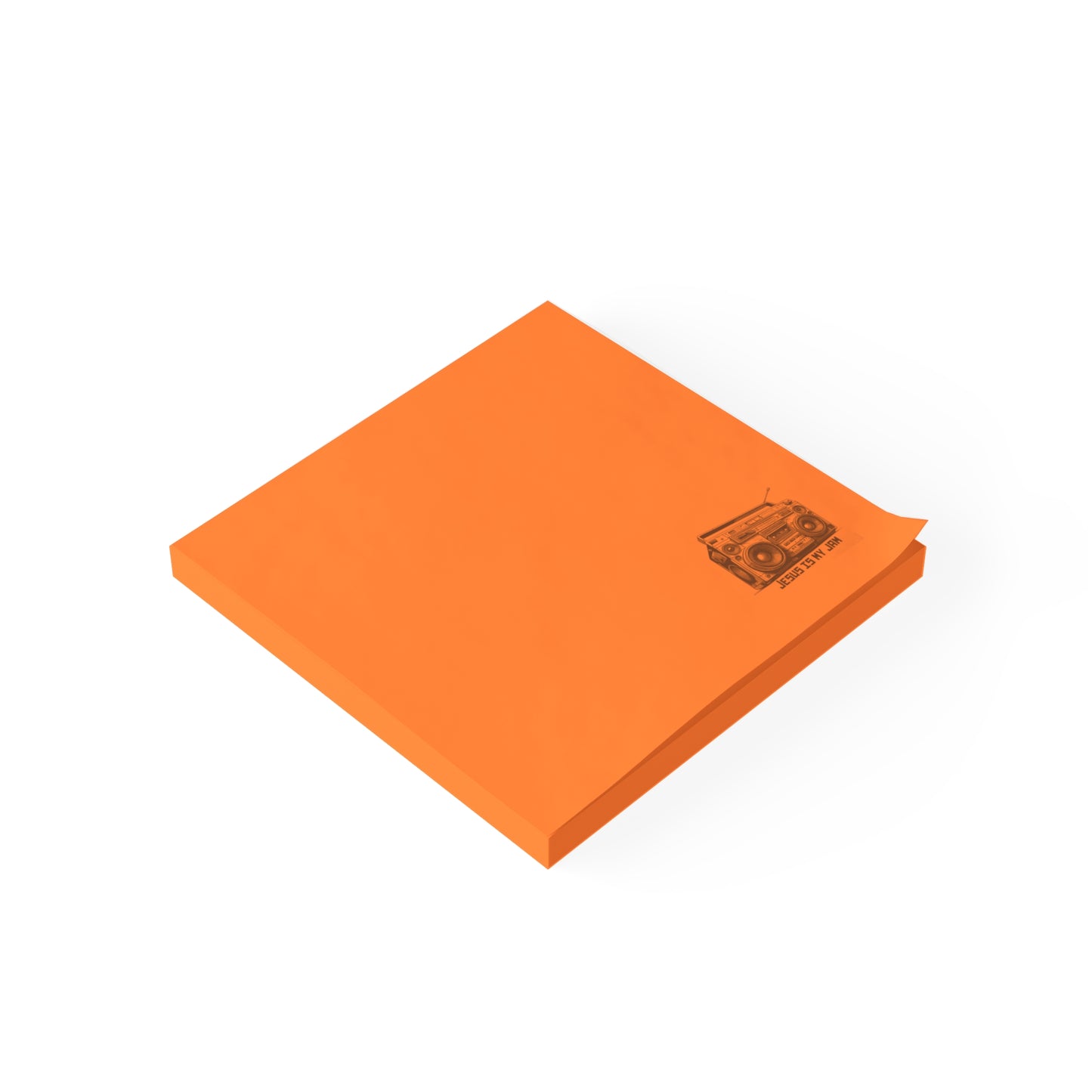 Post-it Notes — Orange Boombox Design “Jesus Is My Jam”
