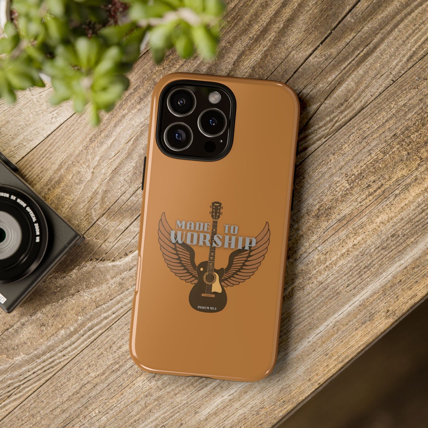 Tough Phone Case — "Made to Worship" Acoustic Guitar Wings Design