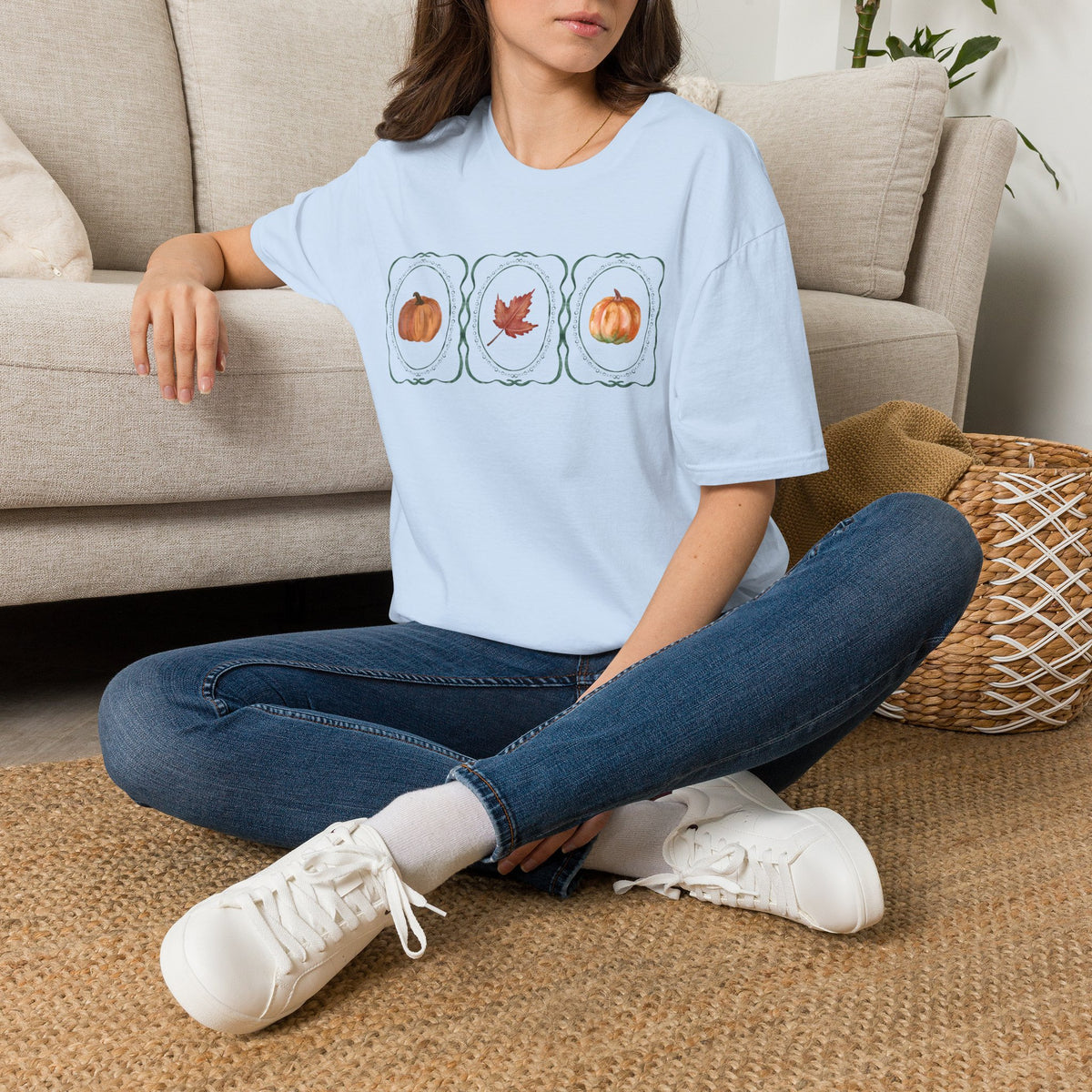Autumn Trio Pumpkin & Leaf T-Shirt