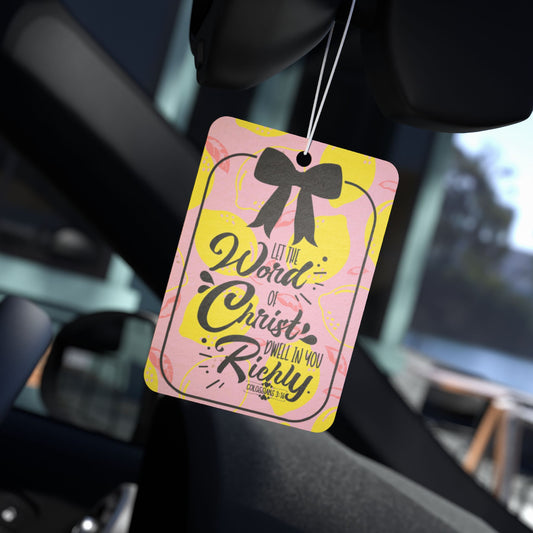 Car Air Freshener - Faith Based Word of Christ Dwell Encouragement Gift