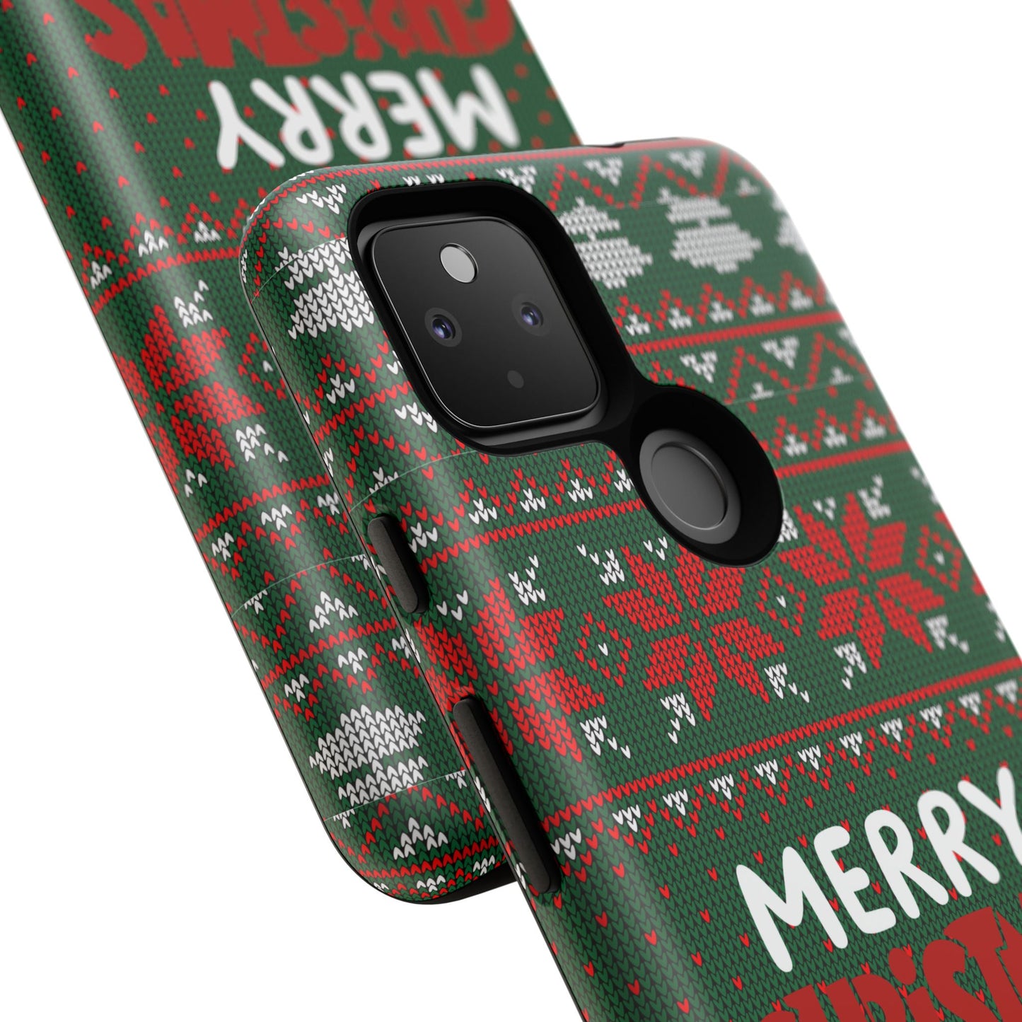Merry Christmas Phone Case - Festive Green Ugly Sweater Design