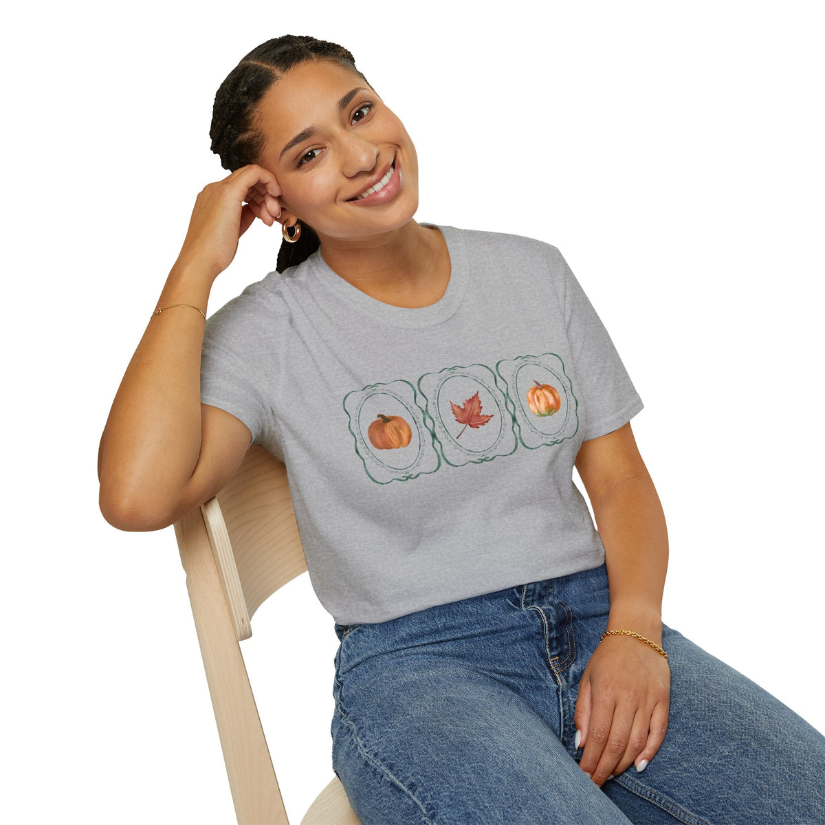 Autumn Trio Pumpkin & Leaf T-Shirt