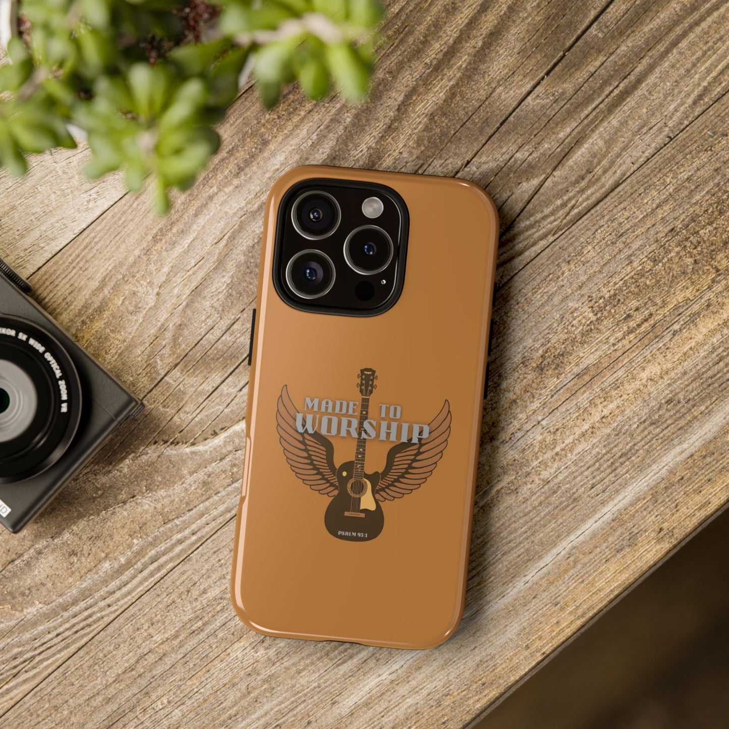 Tough Phone Case — "Made to Worship" Acoustic Guitar Wings Design