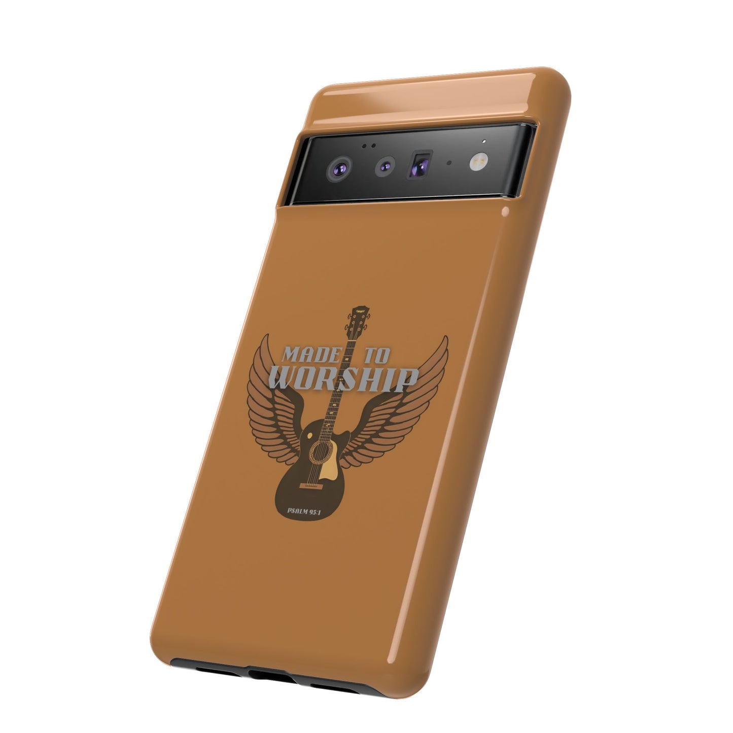 Tough Phone Case — "Made to Worship" Acoustic Guitar Wings Design