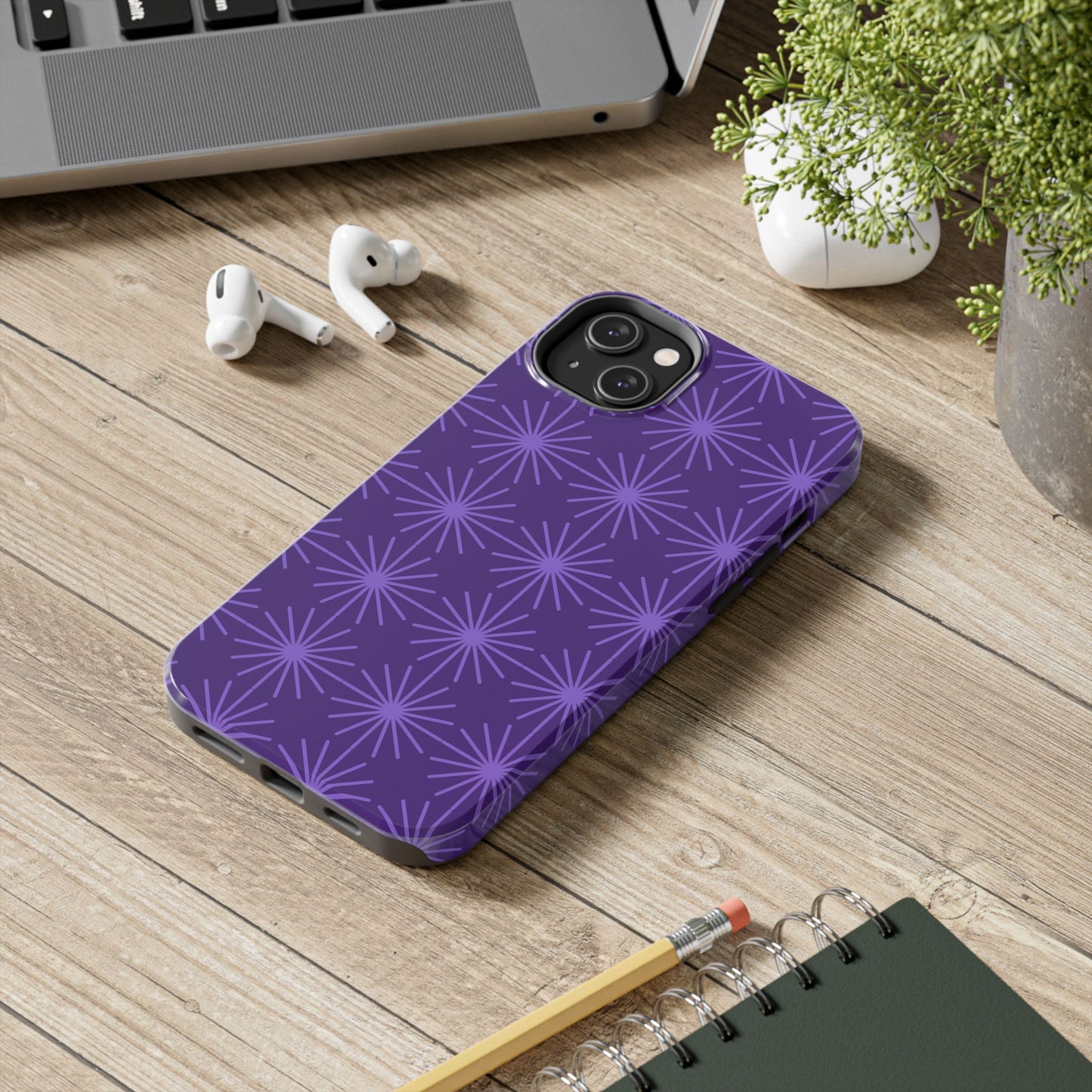 Phone Case - Purple Circular Star Design