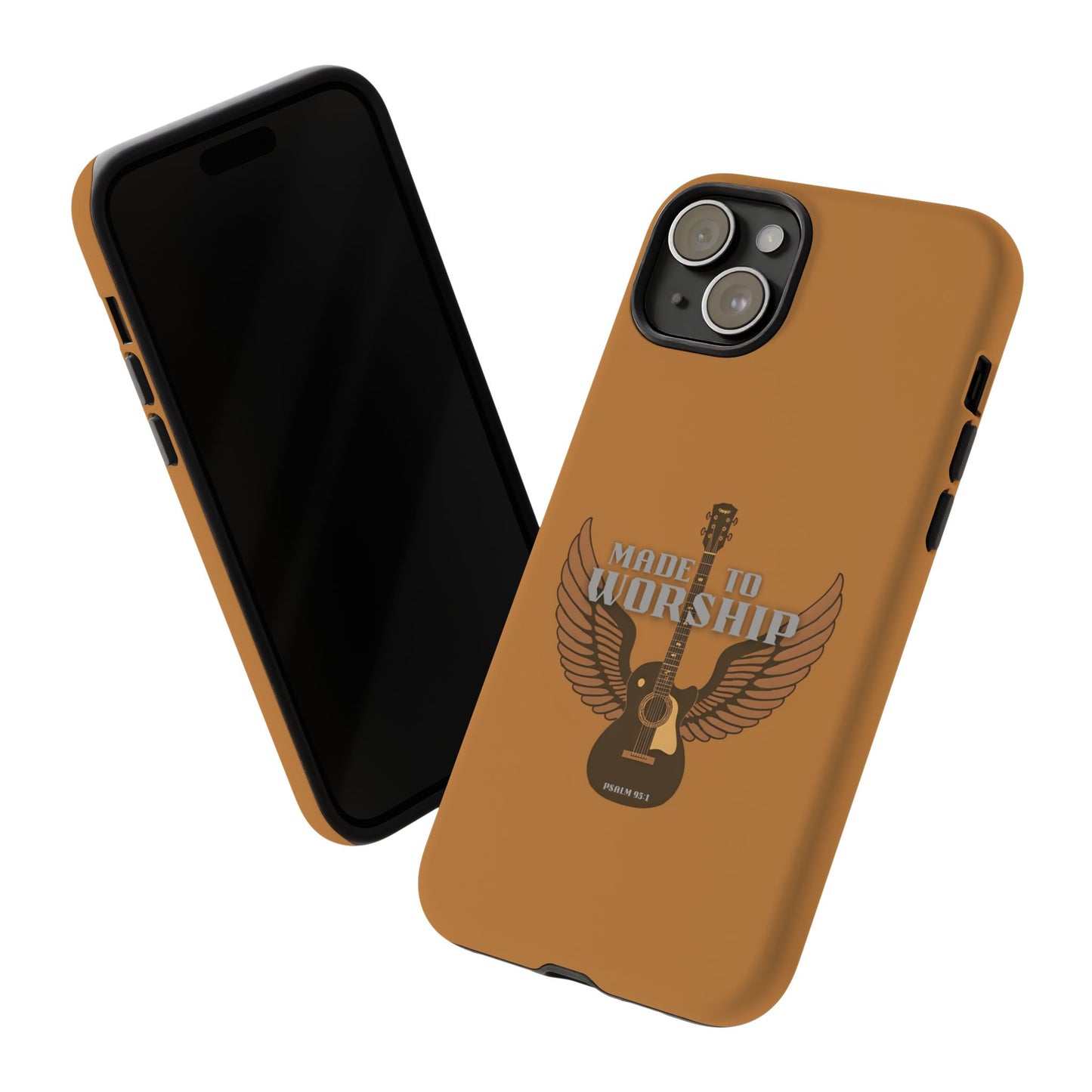 Tough Phone Case — "Made to Worship" Acoustic Guitar Wings Design
