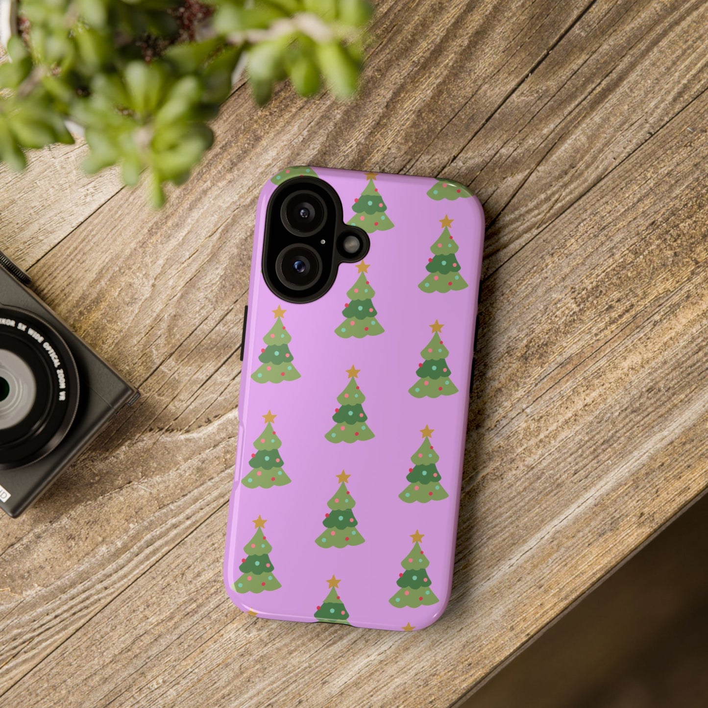Christmas Tree Phone Case — Cute Purple Holiday iPhone Cover