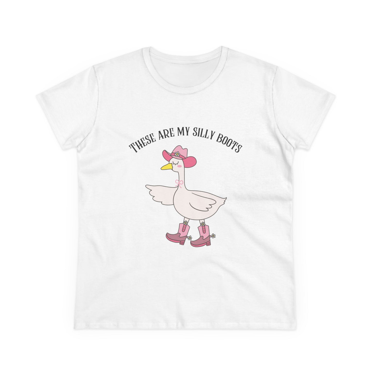 Silly Boots Women's Cotton Tee - Fun Quirky Goose Shirt