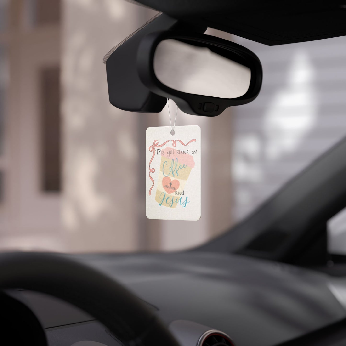 Coffee & Jesus Car Air Freshener, Inspirational Car Decor