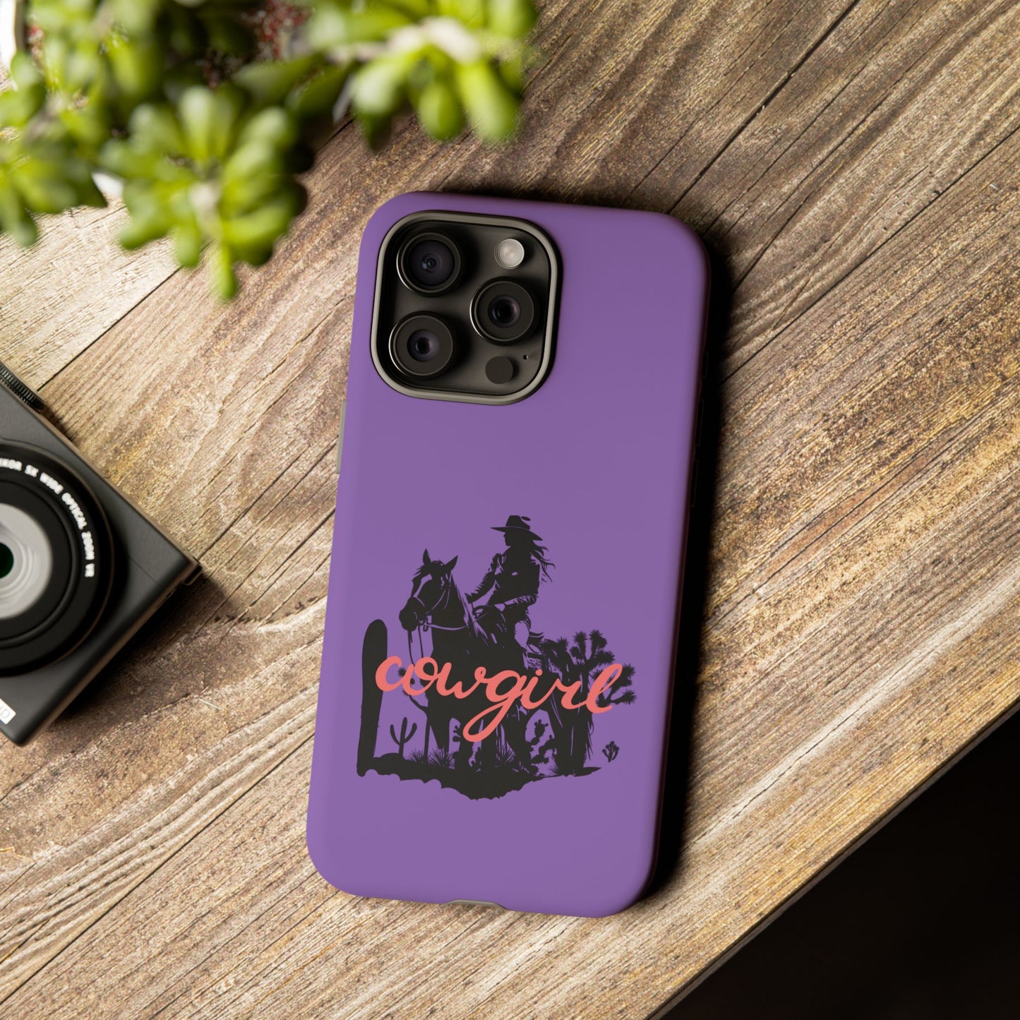 Cowgirl Phone Case — Purple Western Rider Protective Phone Cover