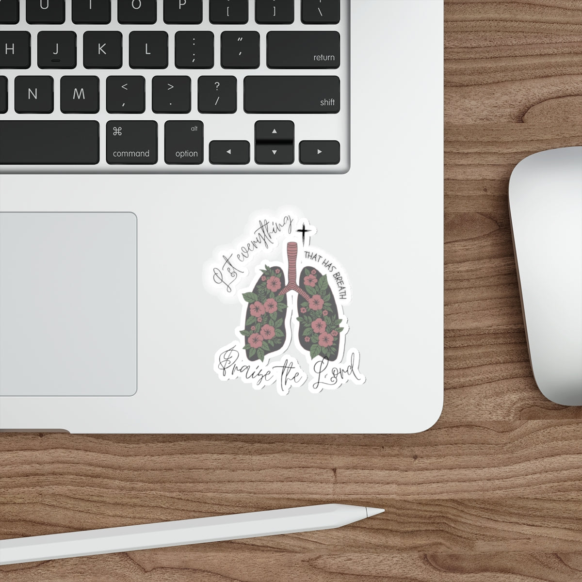 Praise the Lord Floral Lungs Die-Cut Sticker
