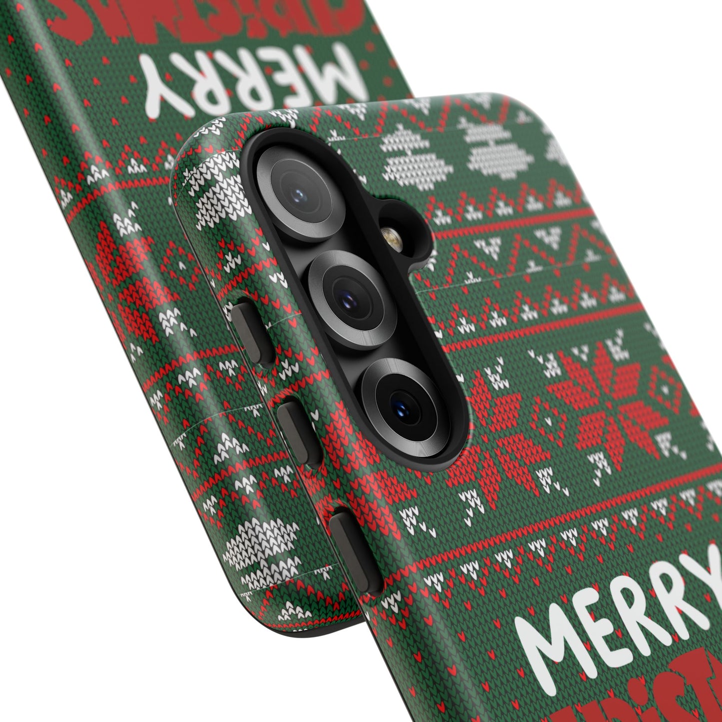 Merry Christmas Phone Case - Festive Green Ugly Sweater Design