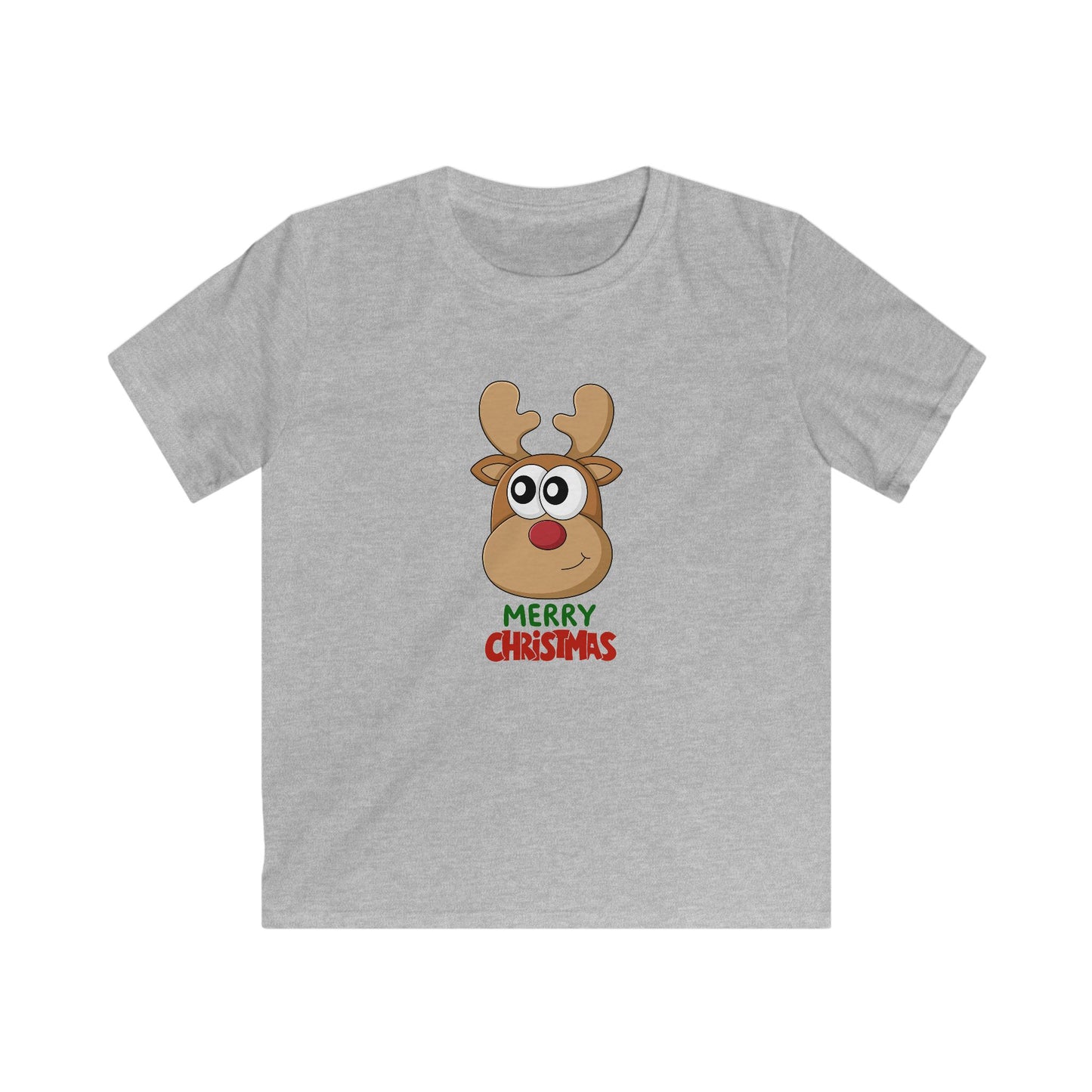 Kids T‑Shirt — Cute Reindeer 'Merry Christmas' Holiday Tee for Boys & Girls