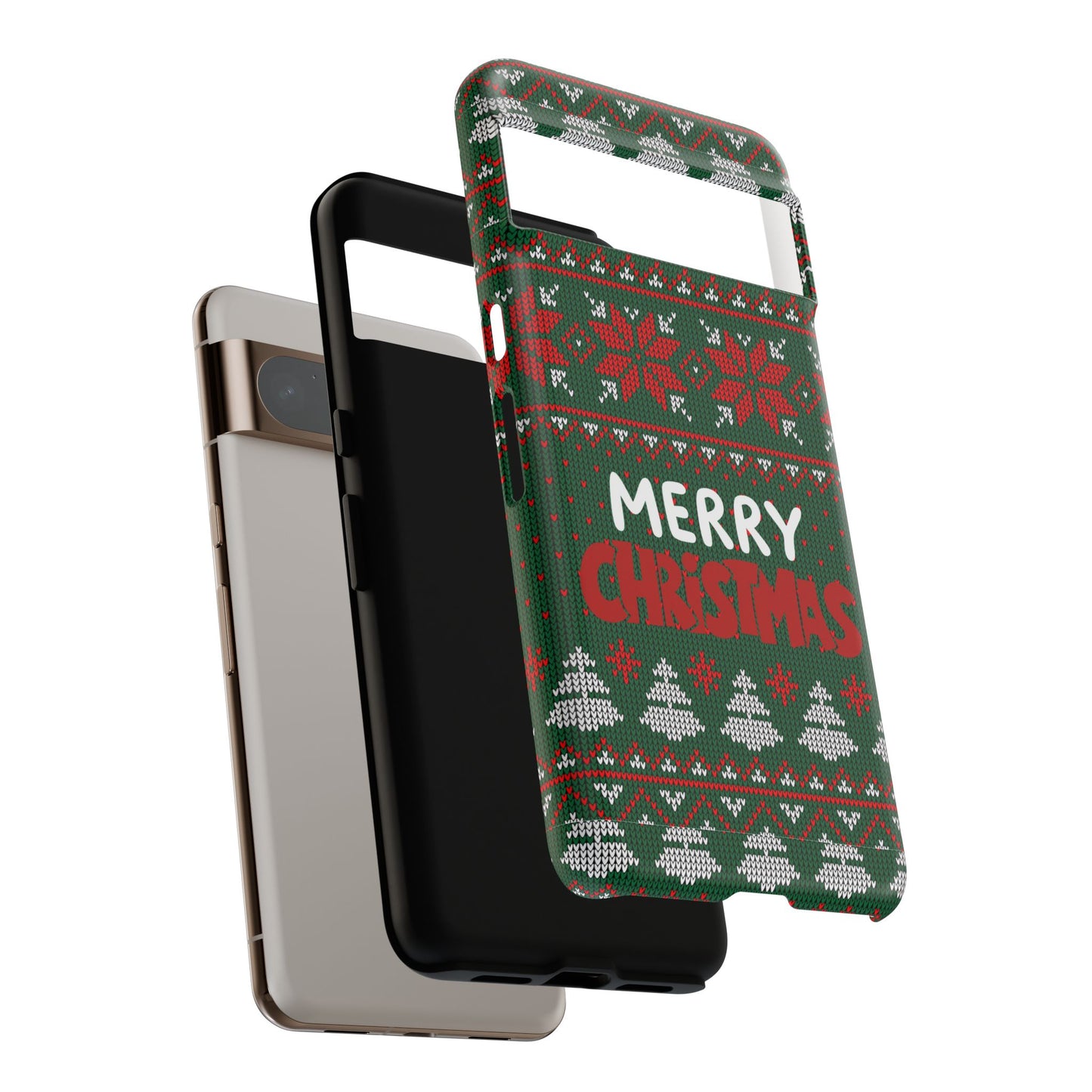 Merry Christmas Phone Case - Festive Green Ugly Sweater Design