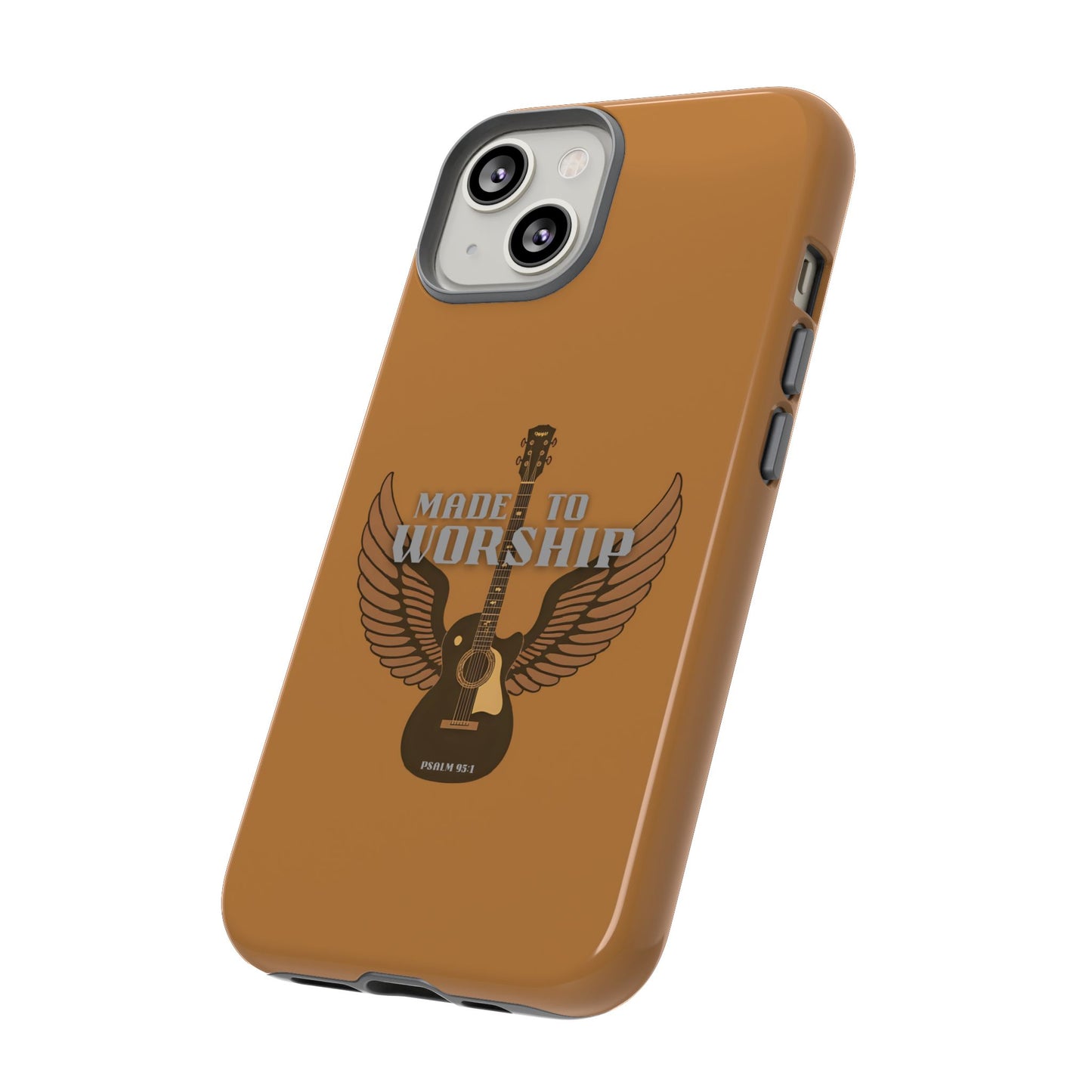Tough Phone Case — "Made to Worship" Acoustic Guitar Wings Design