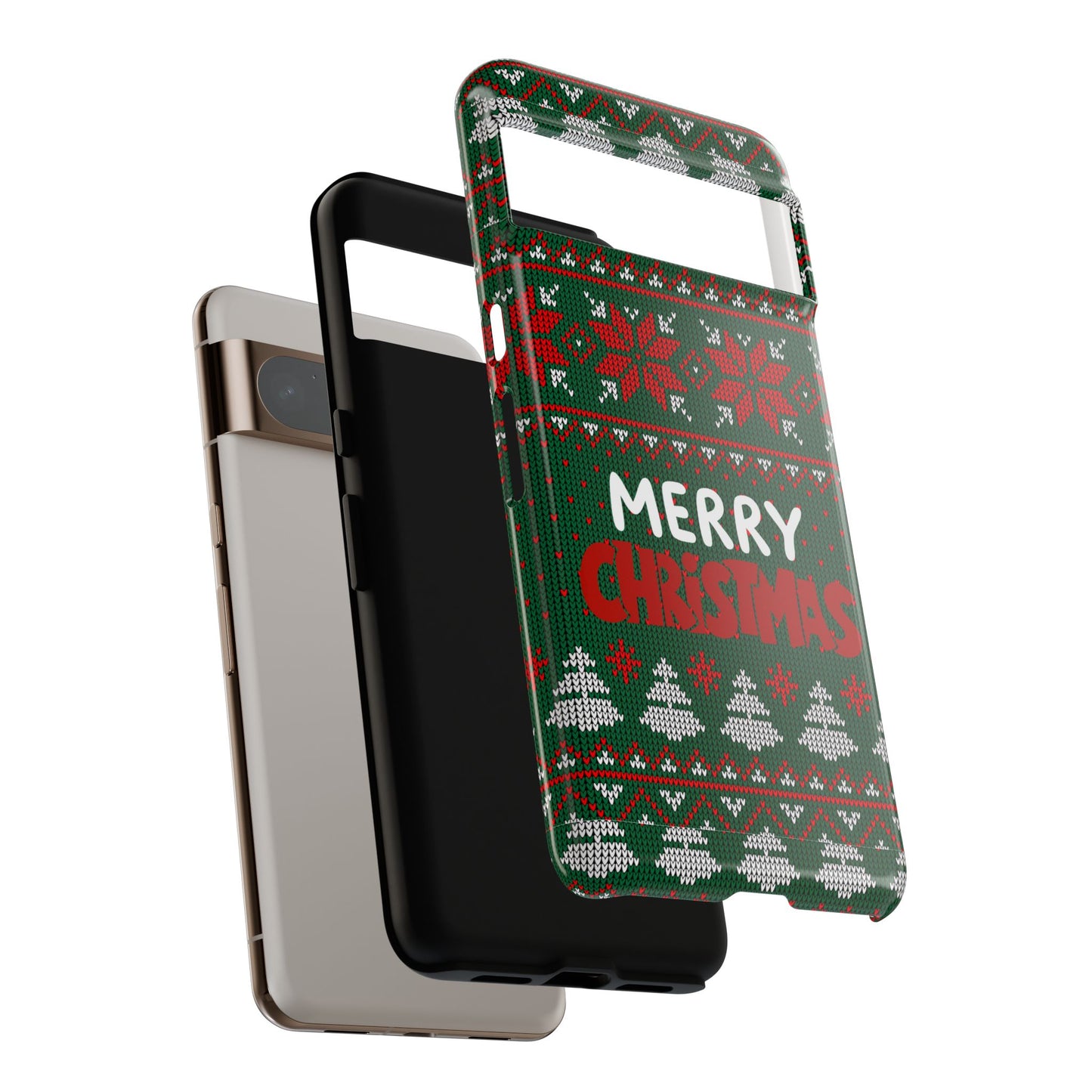 Merry Christmas Phone Case - Festive Green Ugly Sweater Design