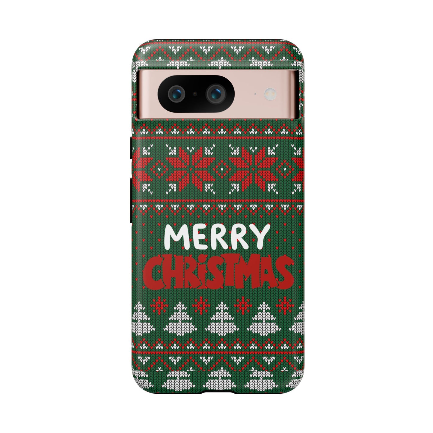 Merry Christmas Phone Case - Festive Green Ugly Sweater Design