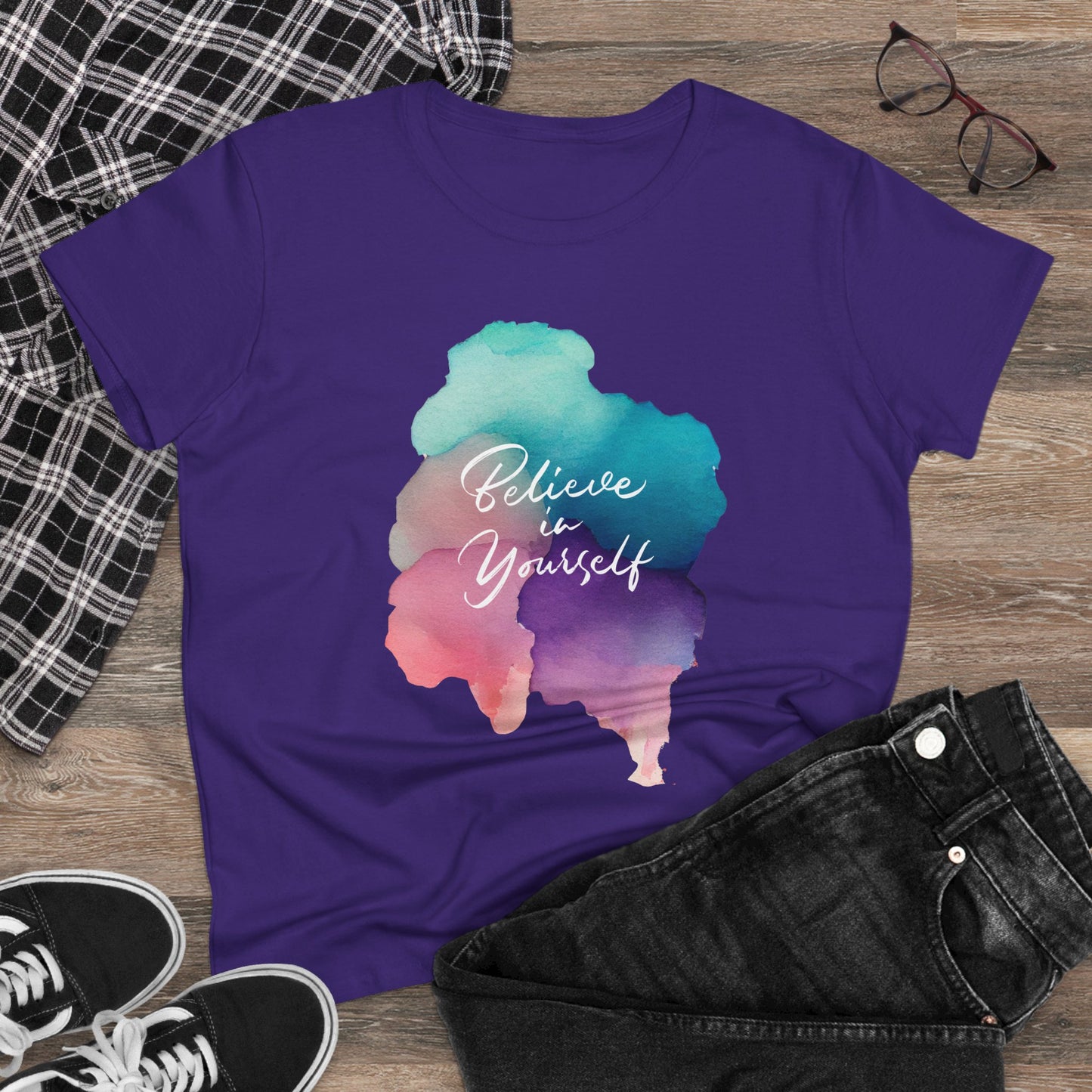 Motivational Women's Tee - 'Believe in Yourself' Casual Cotton Shirt, Gift for Her, Inspirational T-Shirt, Everyday Wear, [...]