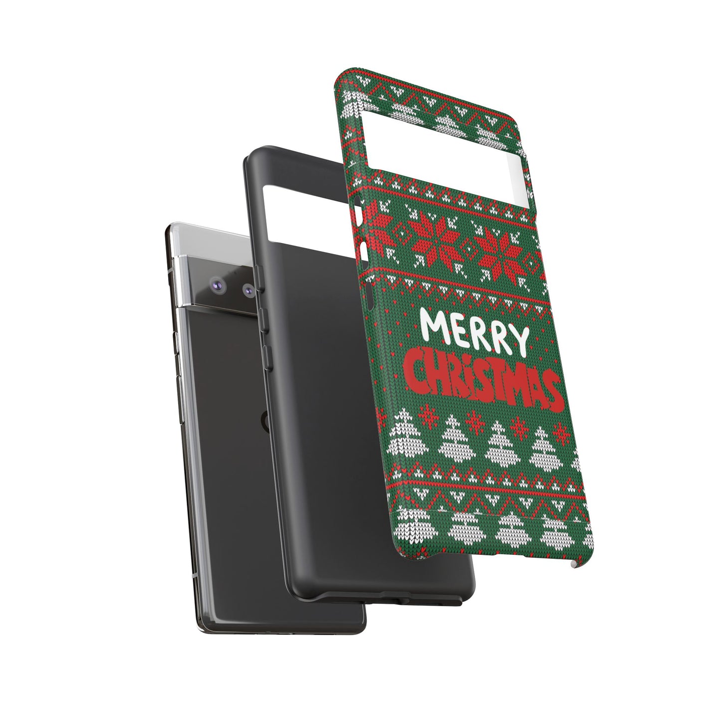 Merry Christmas Phone Case - Festive Green Ugly Sweater Design