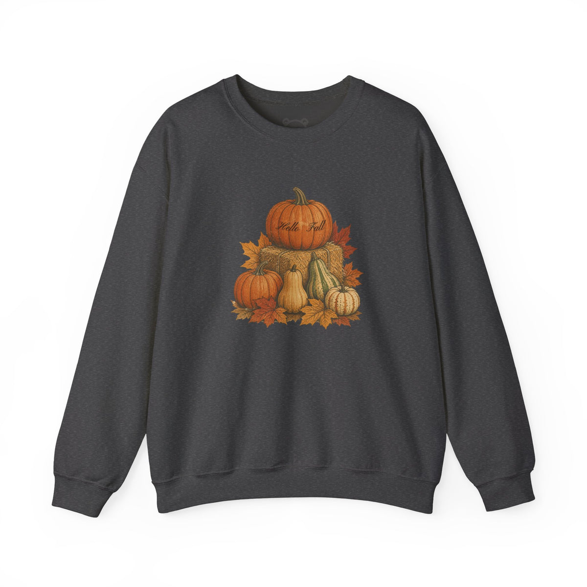 Pumpkin Patch Fall Sweatshirt – Autumn Pumpkins & Leaves Crewneck