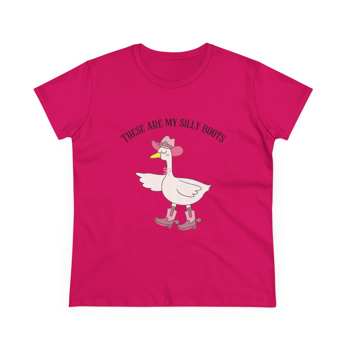 Silly Boots Women's Cotton Tee - Fun Quirky Goose Shirt