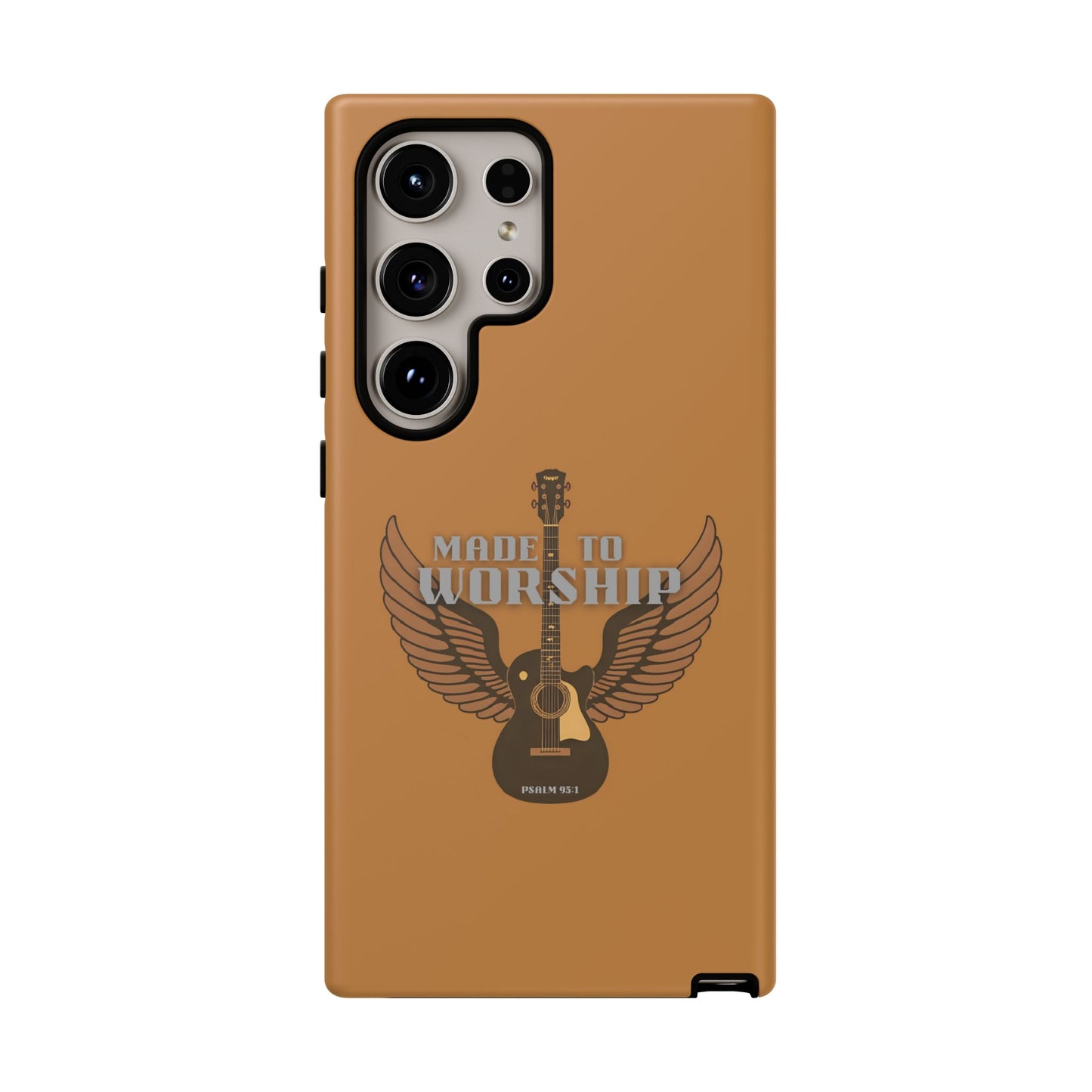 Tough Phone Case — "Made to Worship" Acoustic Guitar Wings Design