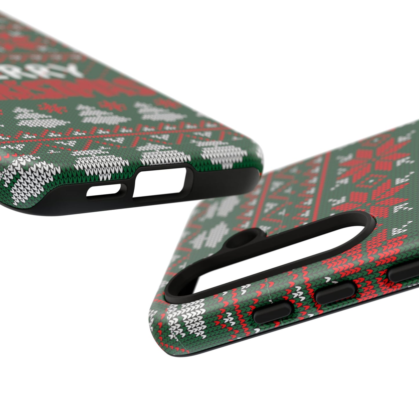 Merry Christmas Phone Case - Festive Green Ugly Sweater Design