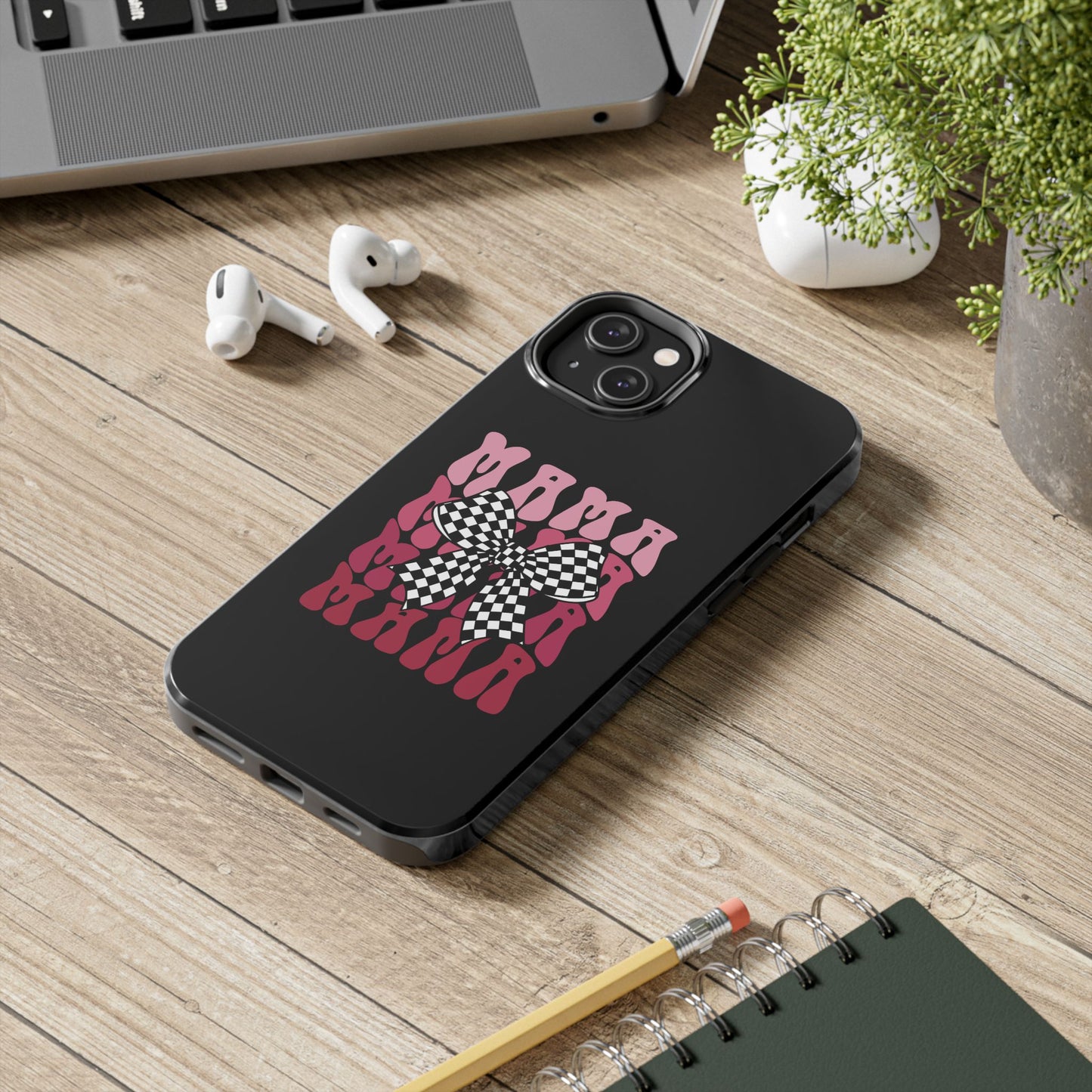 Chic Tough Phone Cases with Mama Bow Design, Stylish Phone Cover