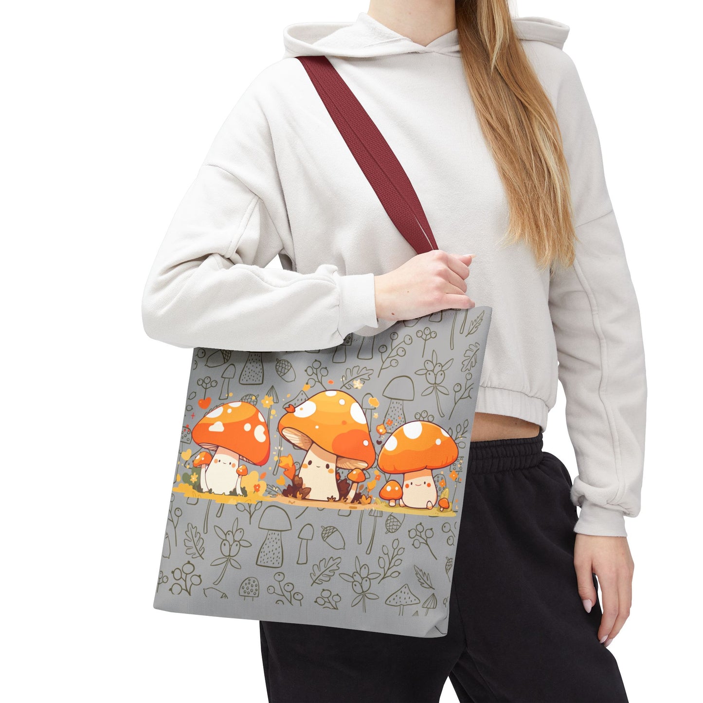 Cute Mushroom Tote Bag - Whimsical Nature Print for Eco-Friendly Style