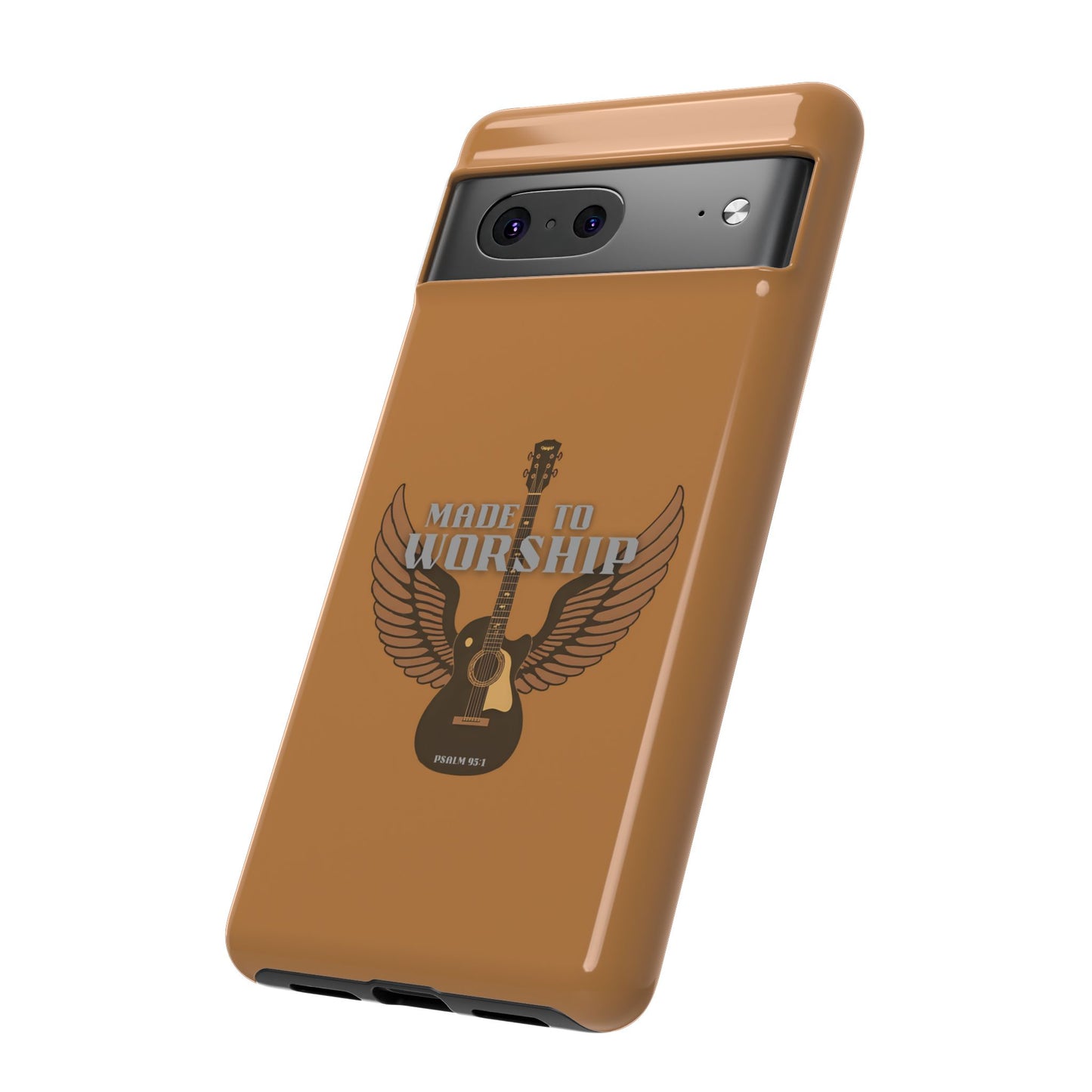 Tough Phone Case — "Made to Worship" Acoustic Guitar Wings Design