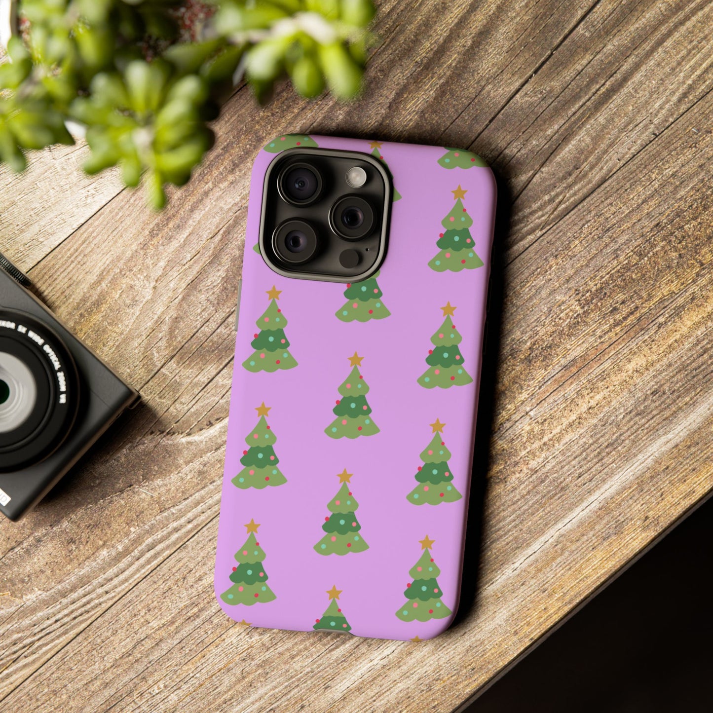 Christmas Tree Phone Case — Cute Purple Holiday iPhone Cover