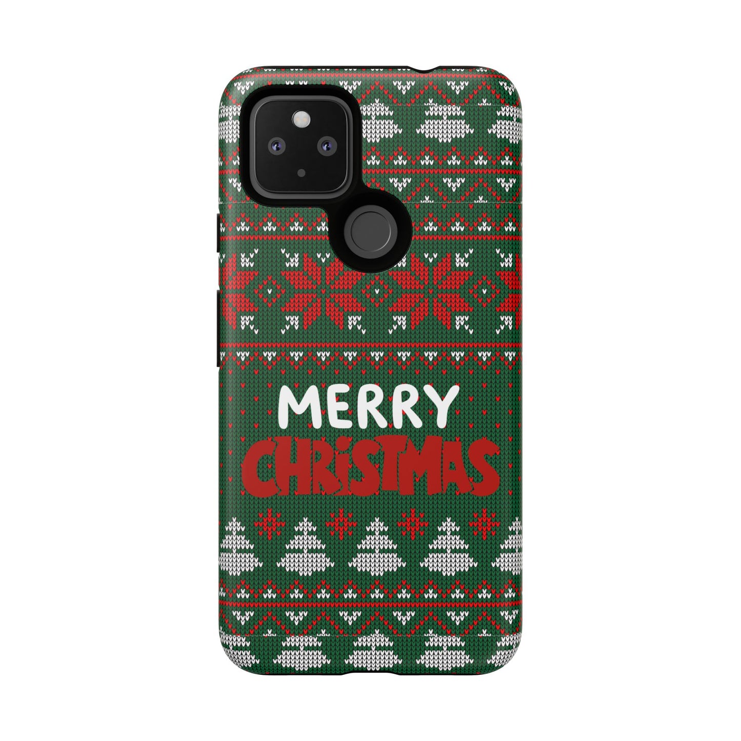 Merry Christmas Phone Case - Festive Green Ugly Sweater Design
