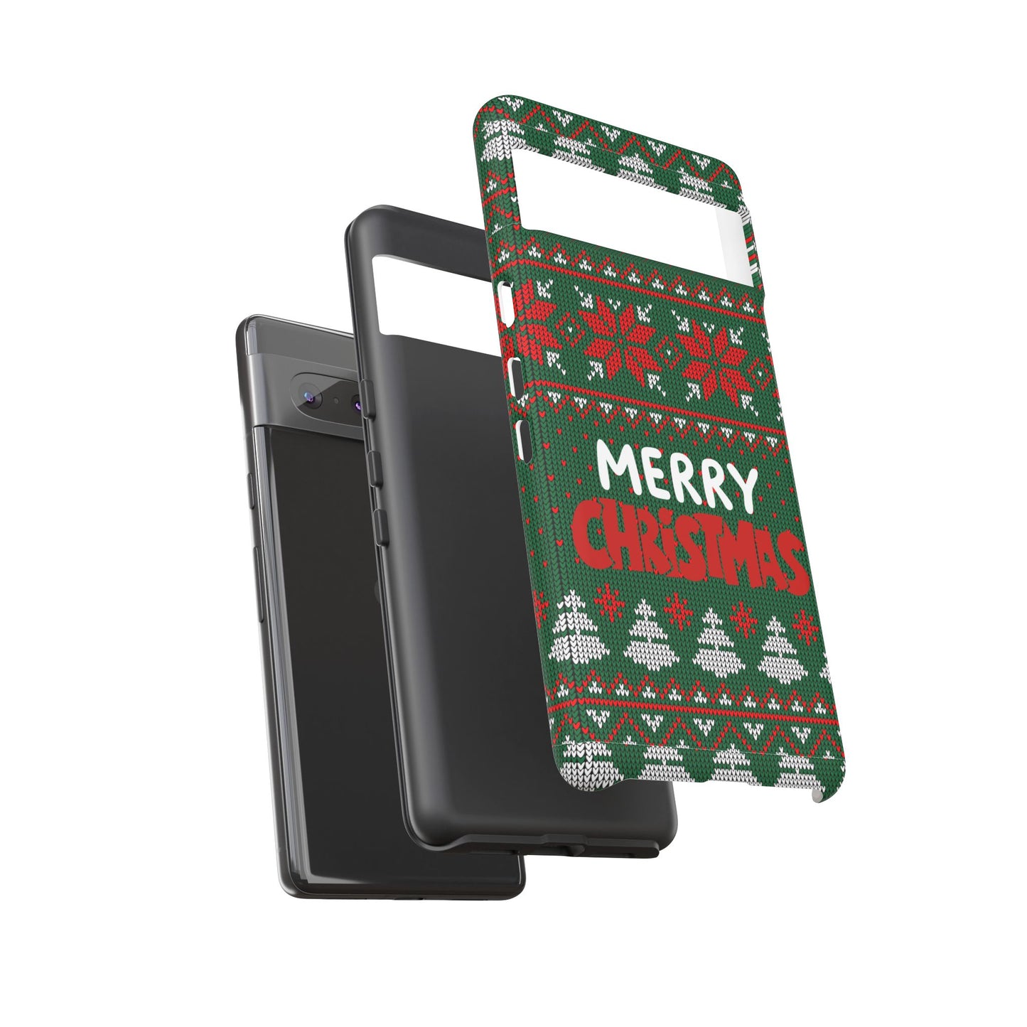 Merry Christmas Phone Case - Festive Green Ugly Sweater Design