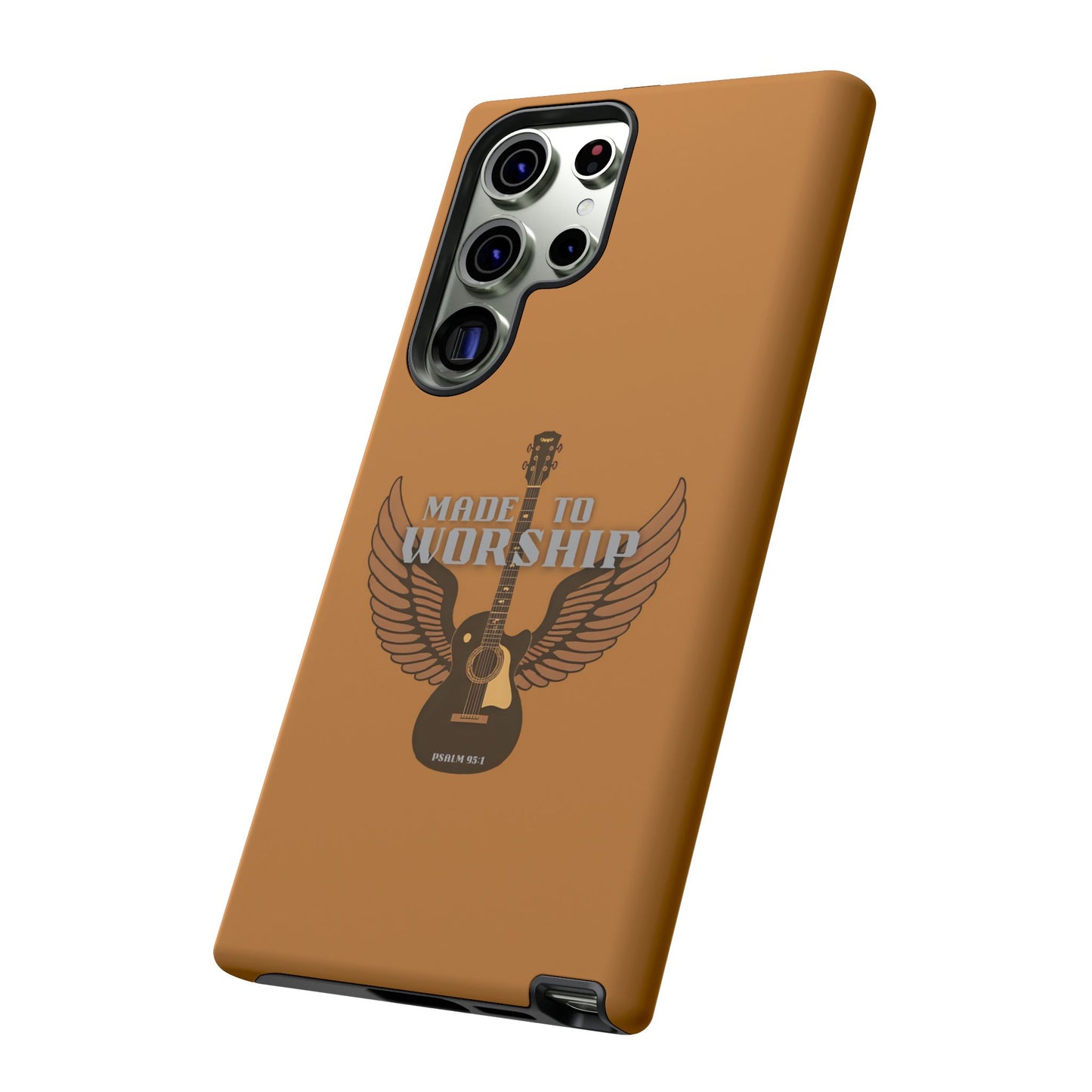 Tough Phone Case — "Made to Worship" Acoustic Guitar Wings Design
