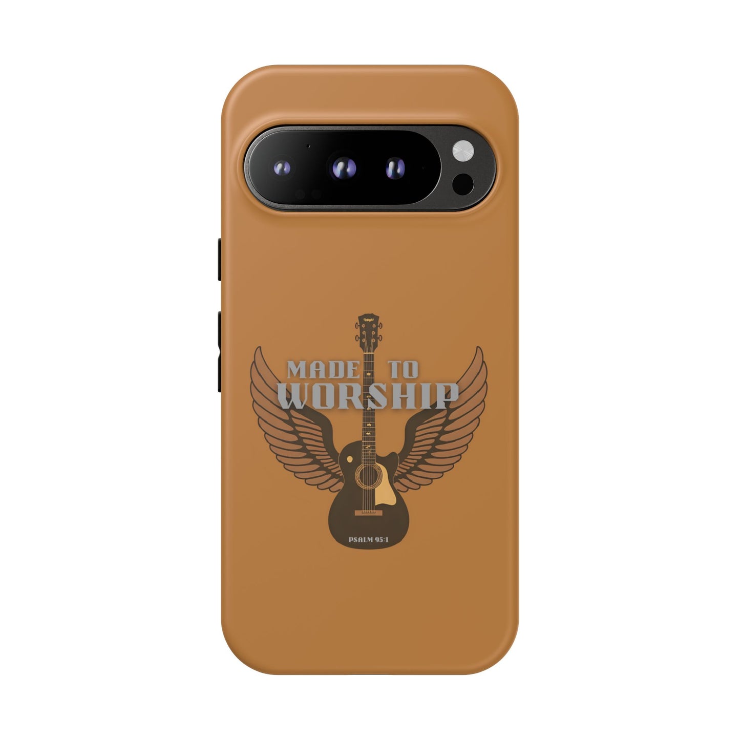 Tough Phone Case — "Made to Worship" Acoustic Guitar Wings Design